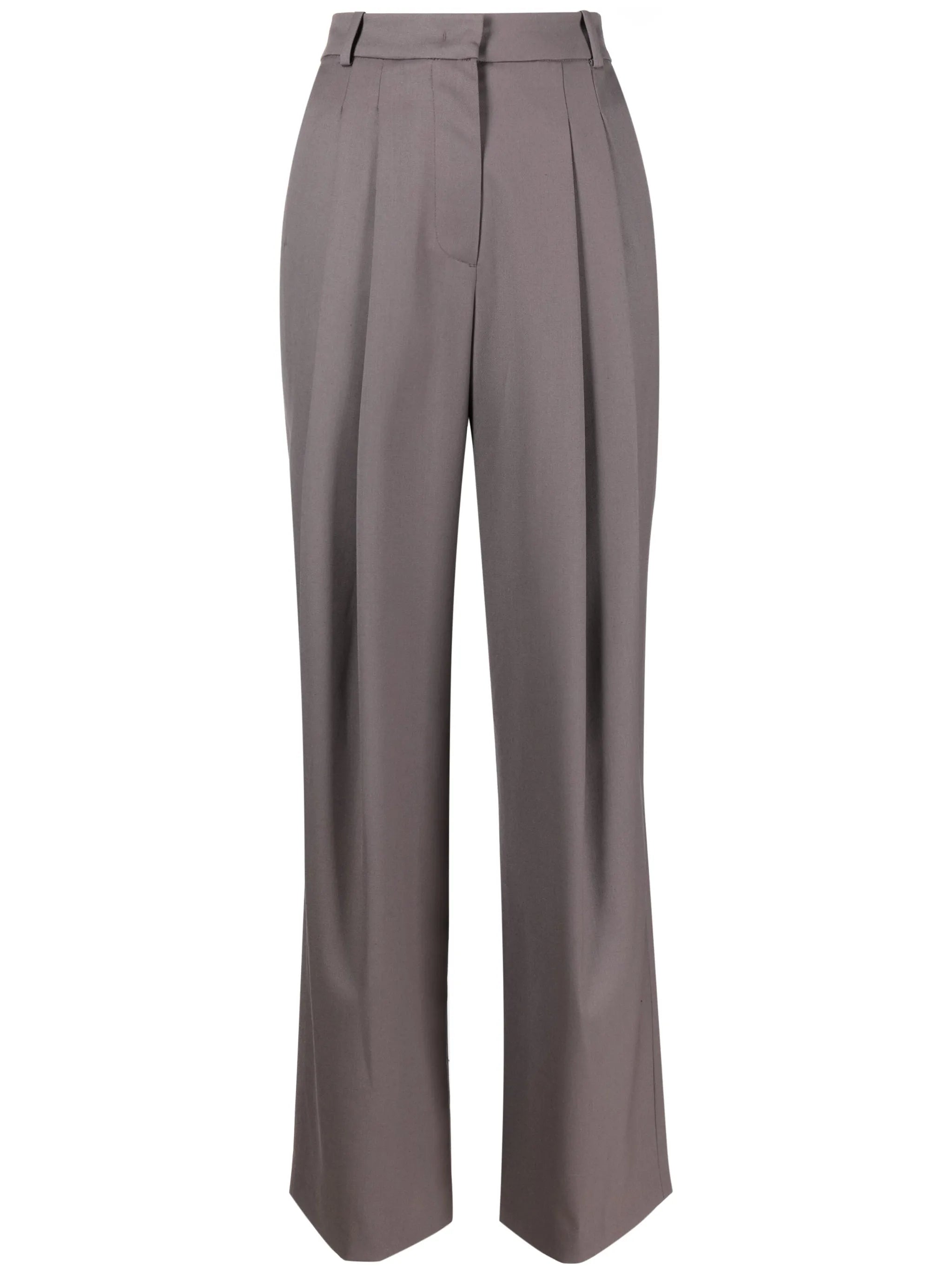 pleated wool-blend trousers