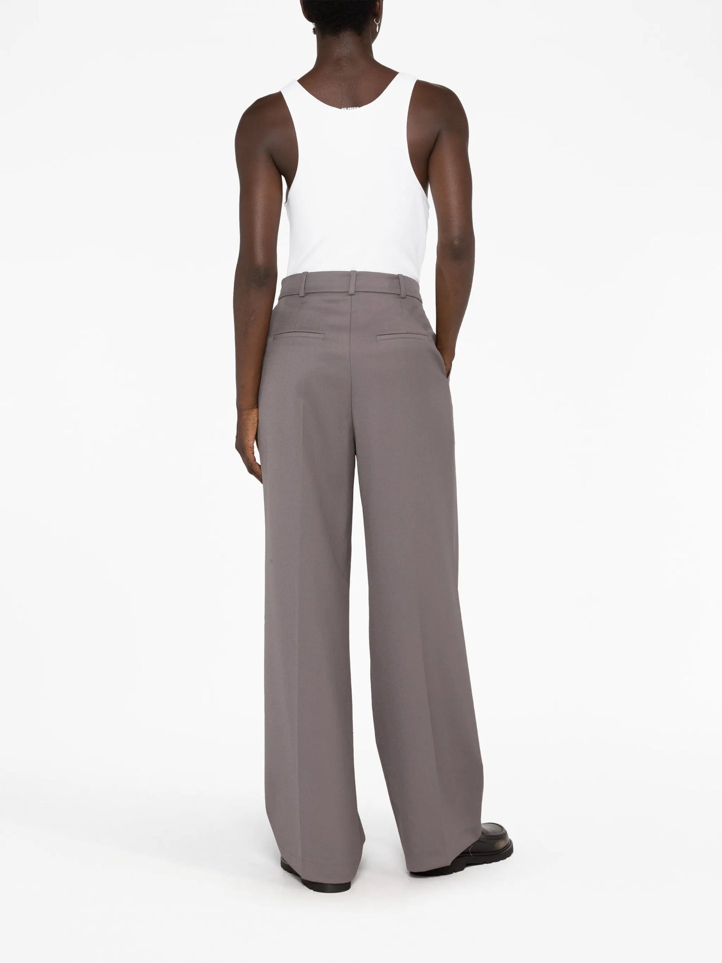 pleated wool-blend trousers