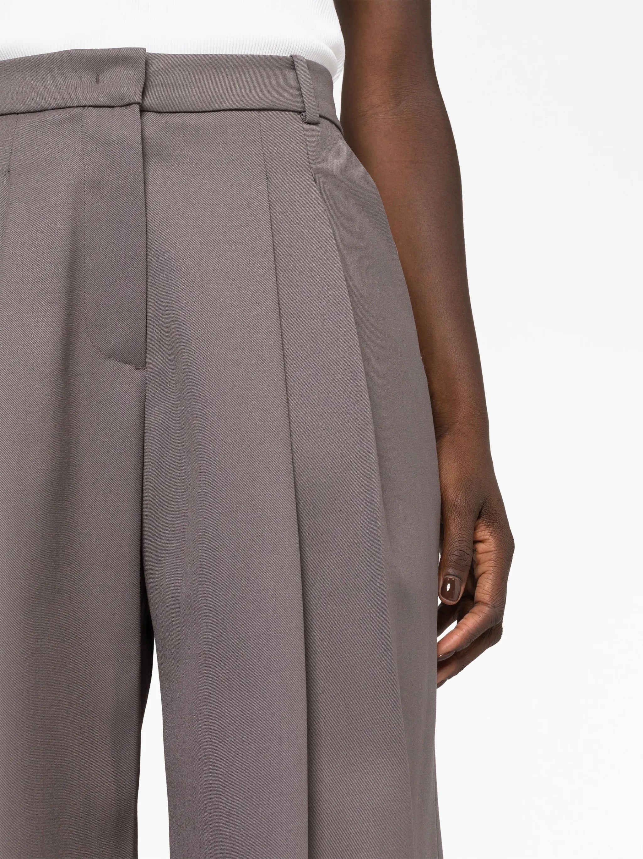 pleated wool-blend trousers