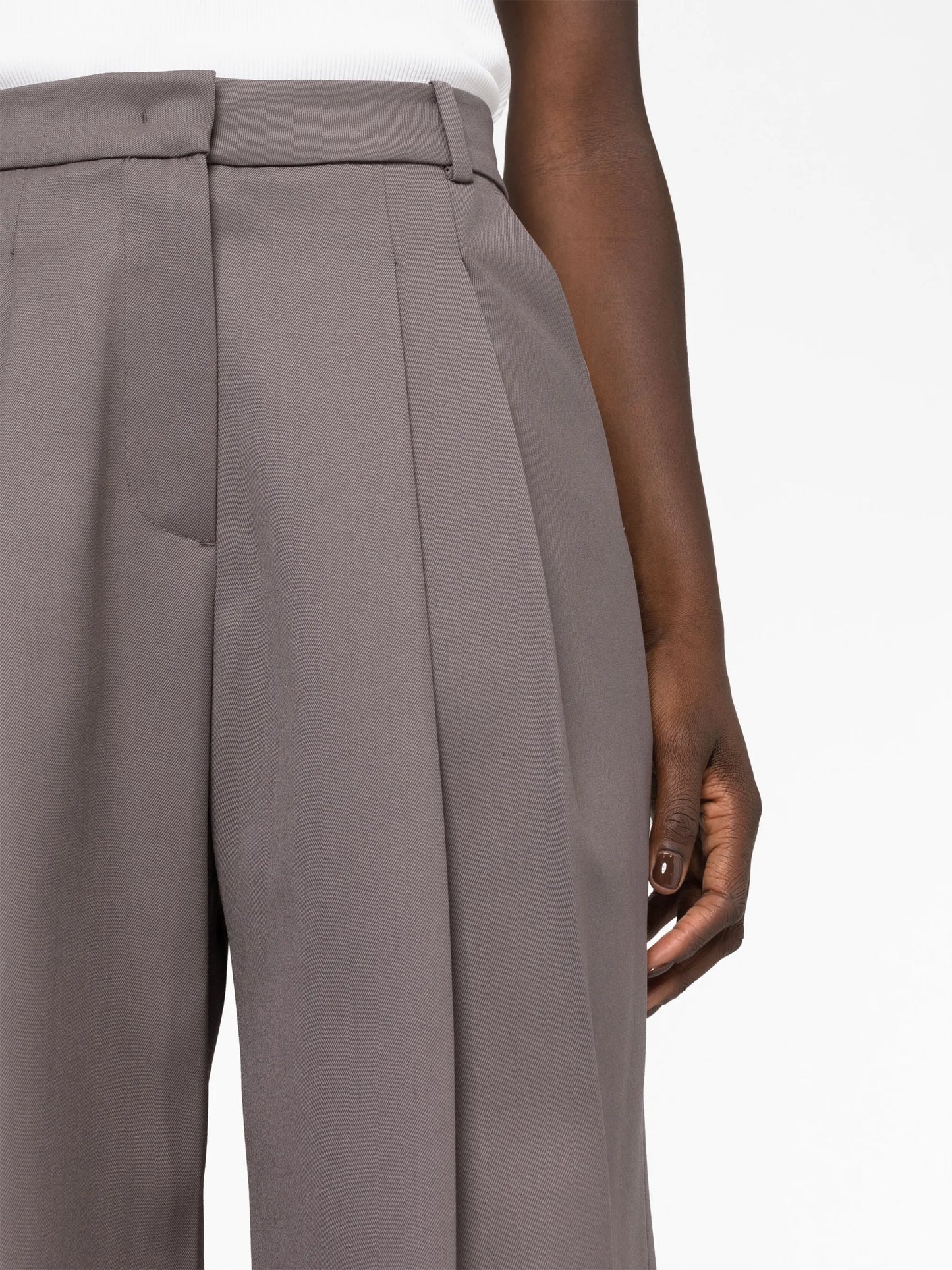 pleated wool-blend trousers