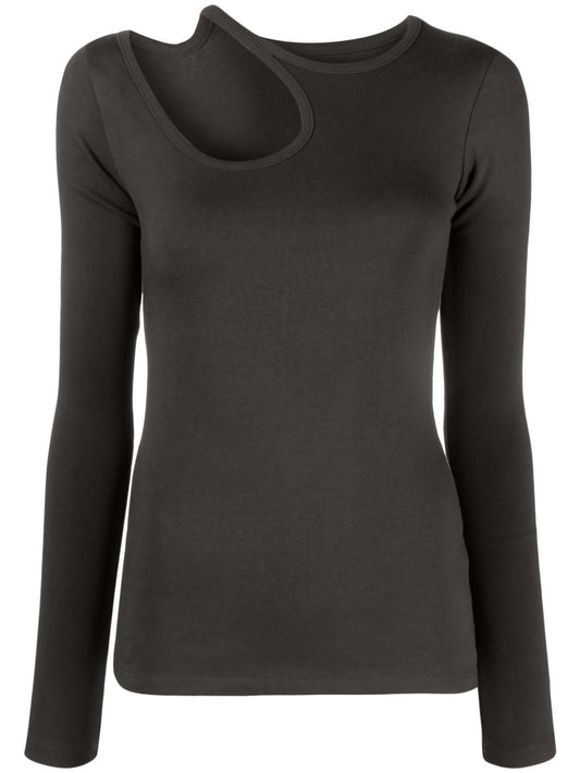 cut-out cotton-blend T-shirt