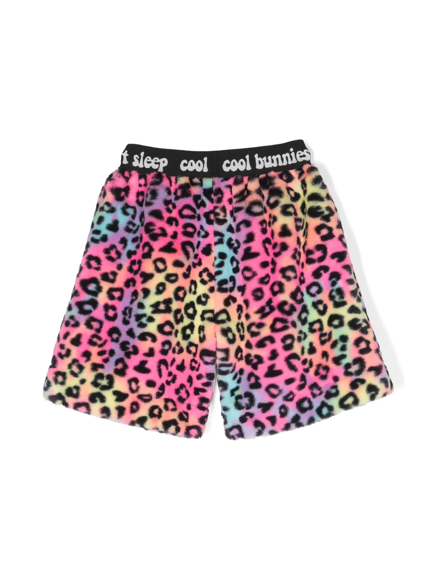 leopard-print shorts