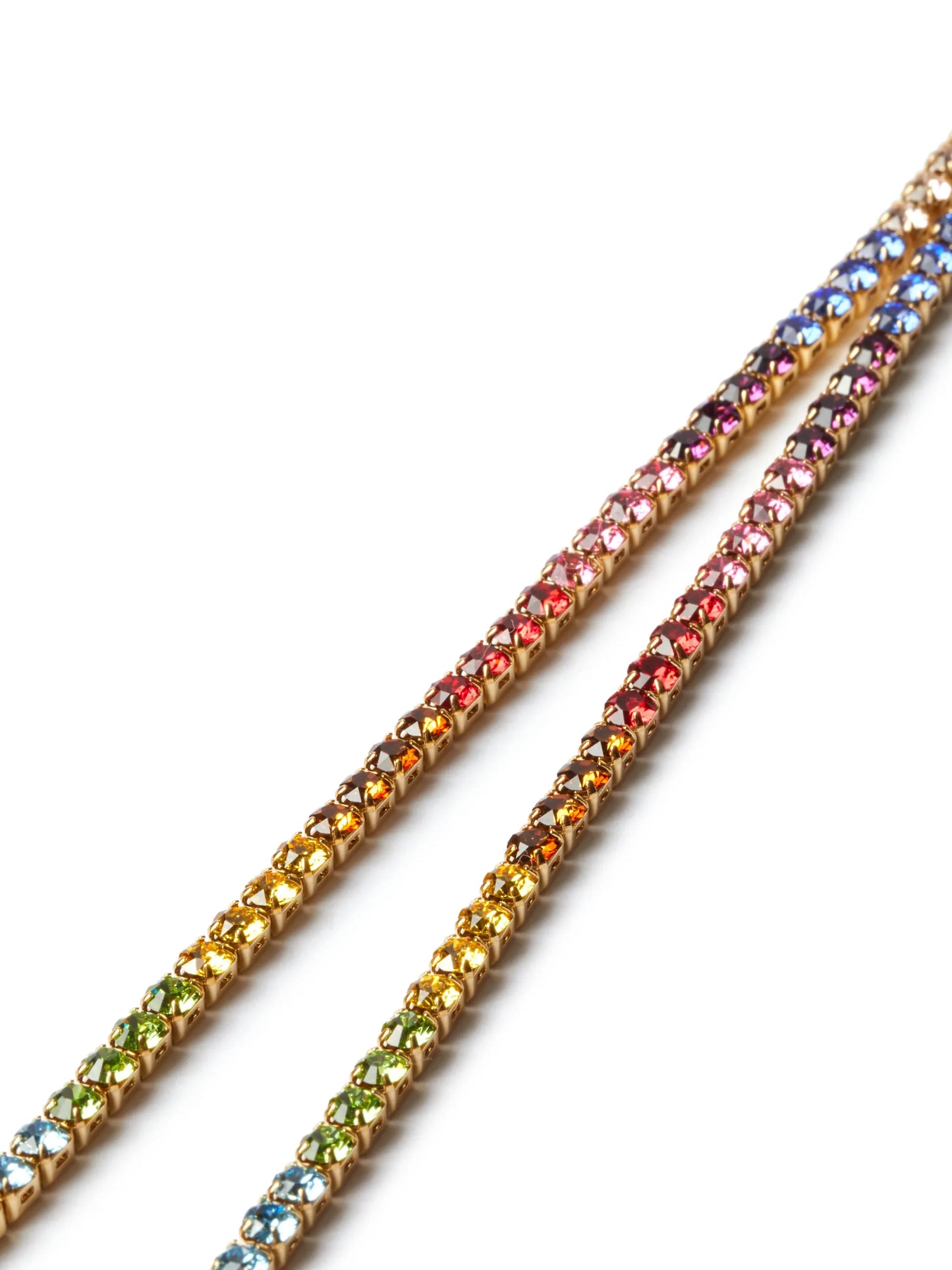 Rainbow crystal-embellished necklace