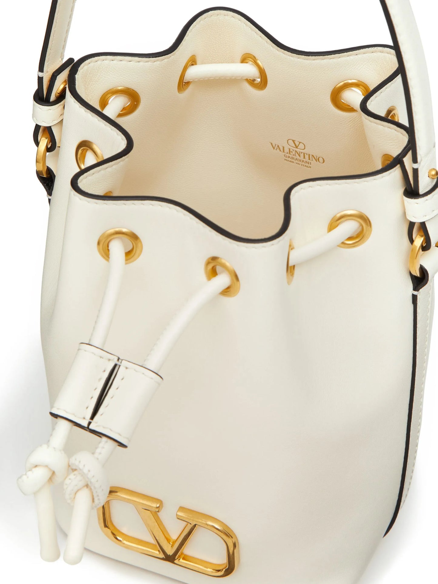 mini VLogo Signature leather bucket bag