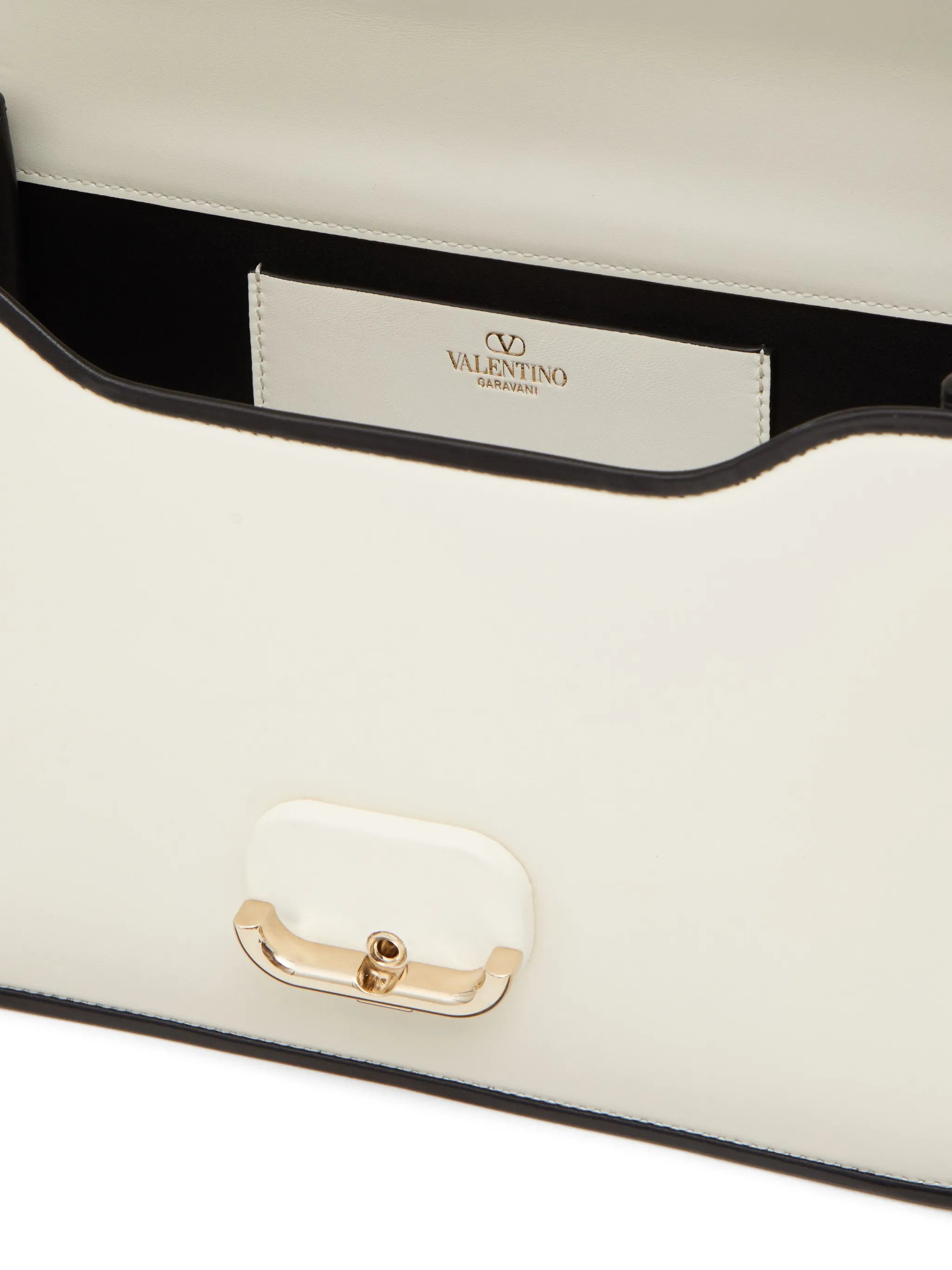 Letter leather shoulder bag