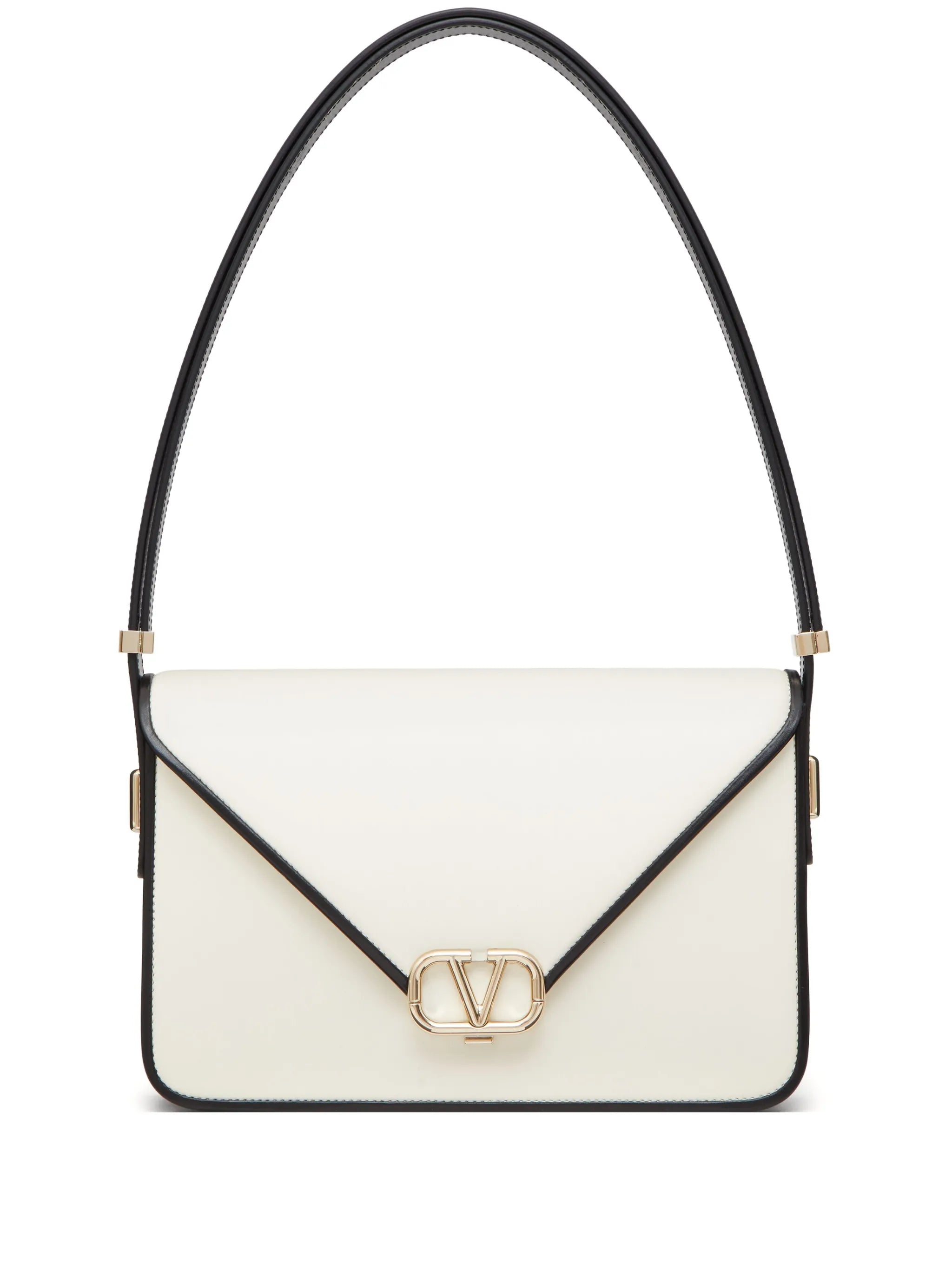 Letter leather shoulder bag