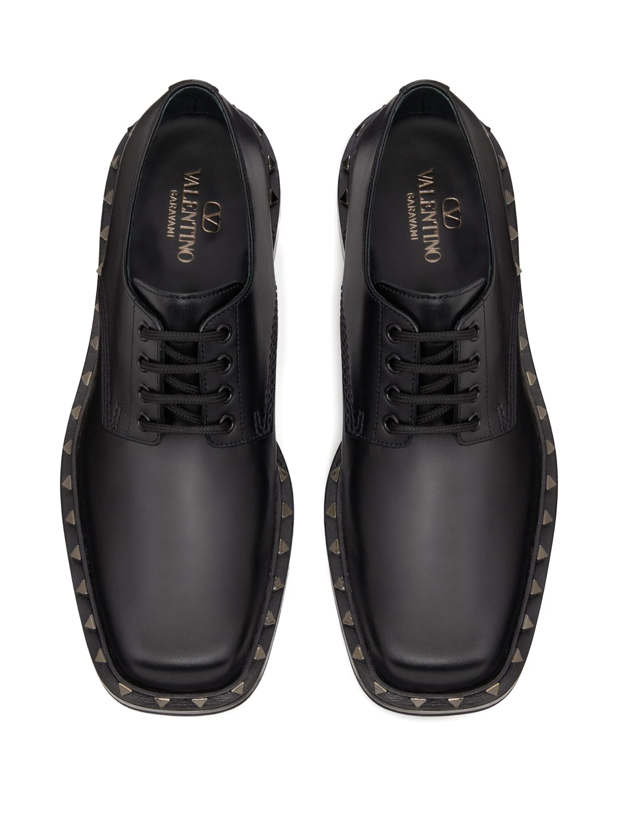 M-Way Rockstud leather Derby shoes