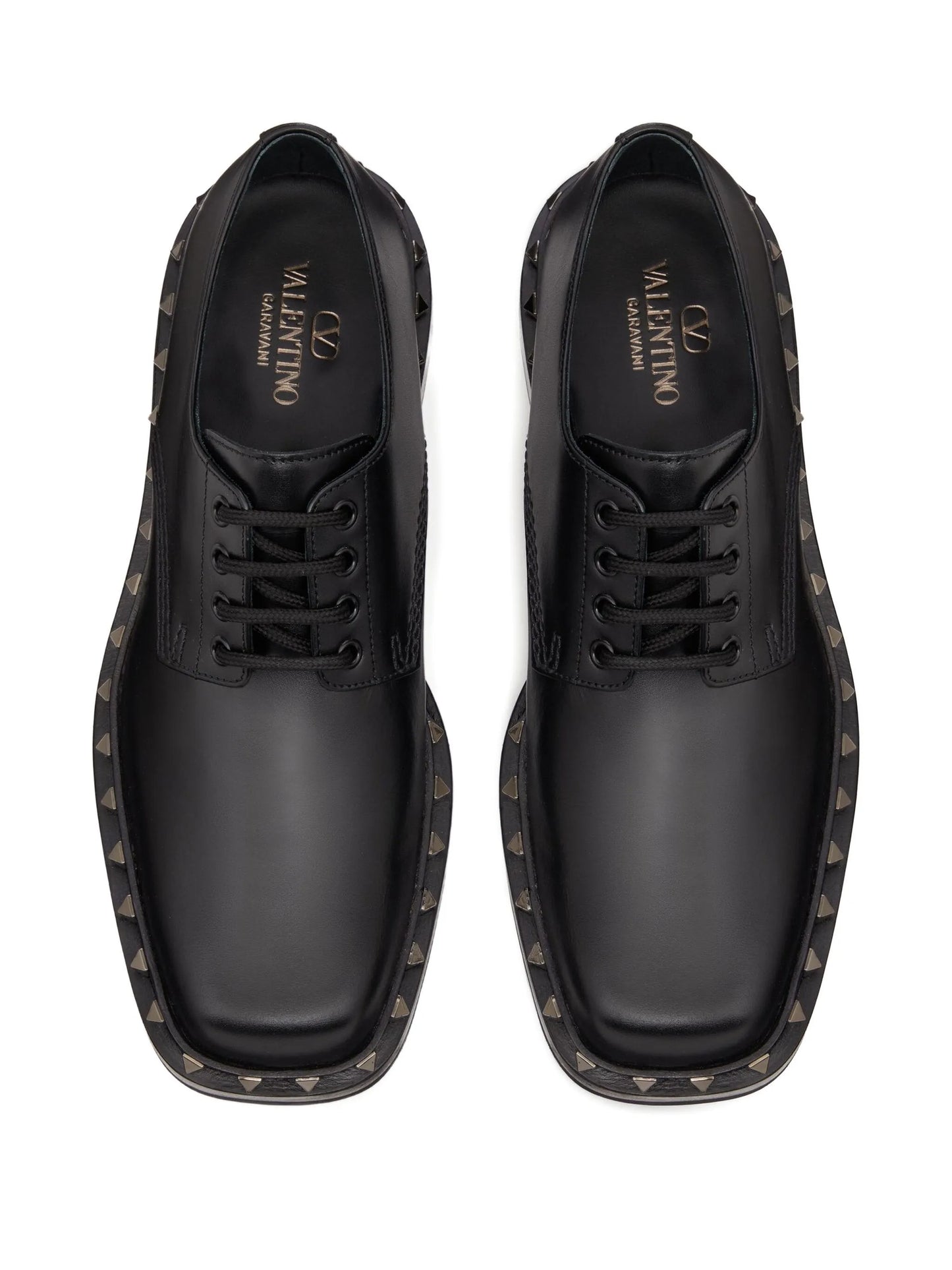 M-Way Rockstud leather Derby shoes