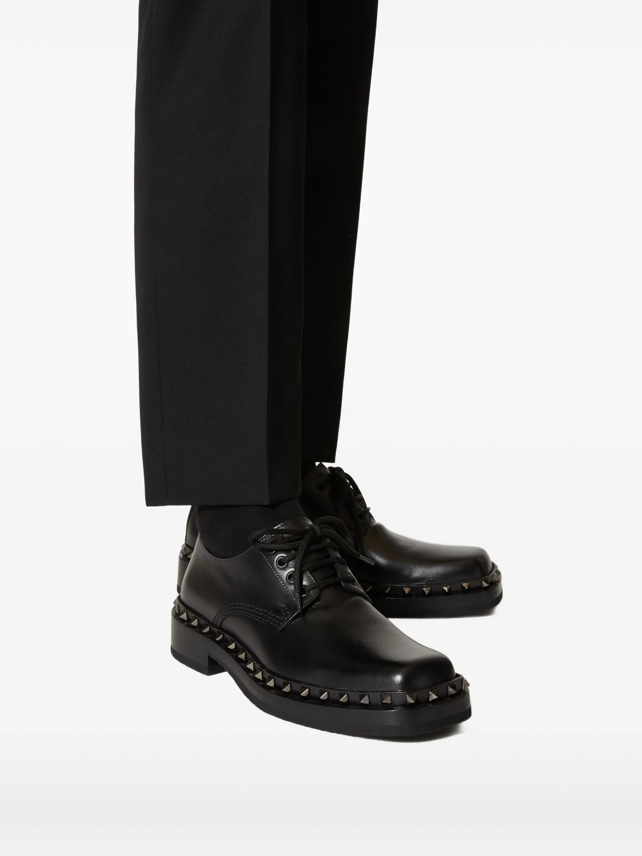 M-Way Rockstud leather Derby shoes