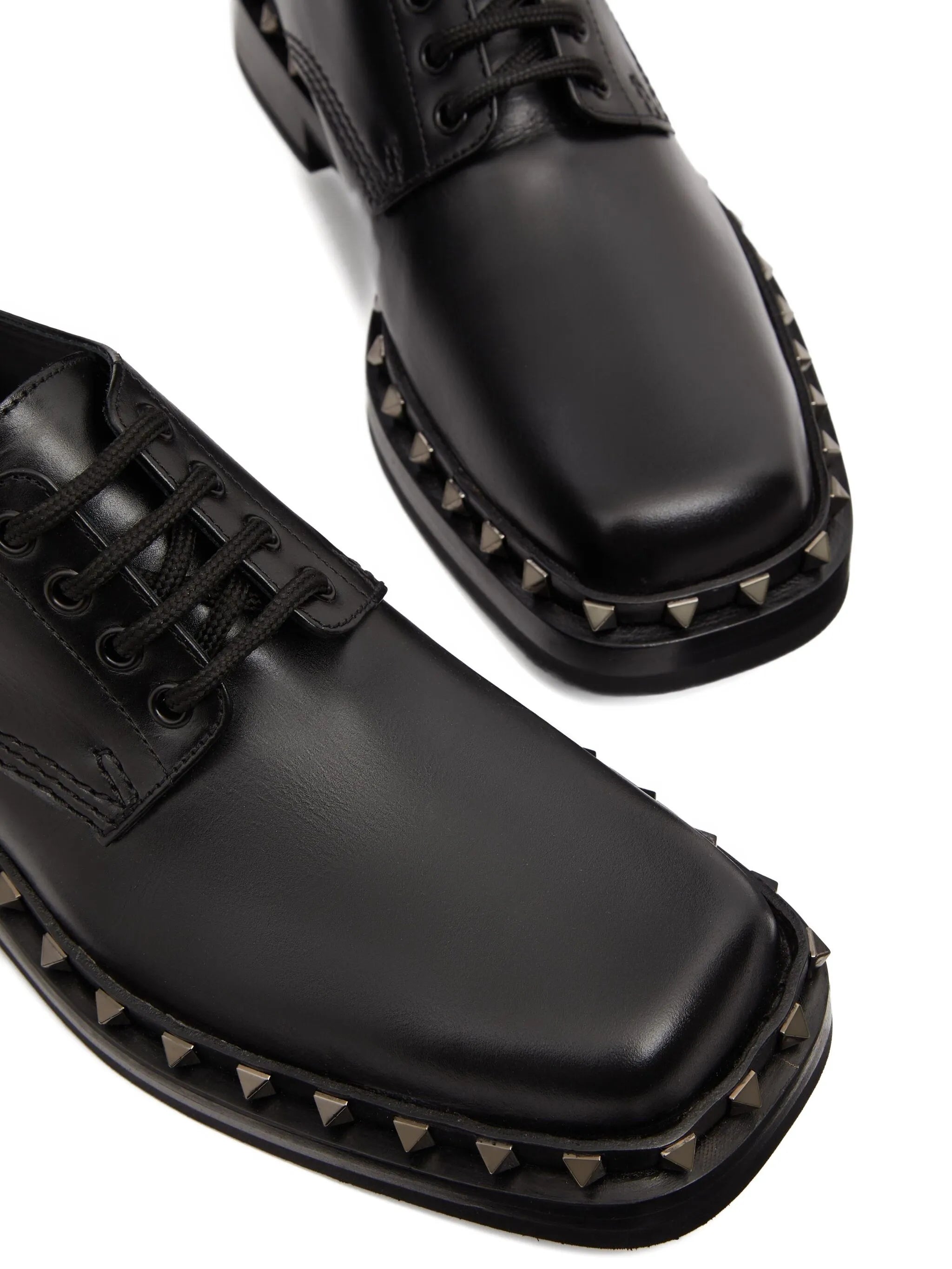 M-Way Rockstud leather Derby shoes