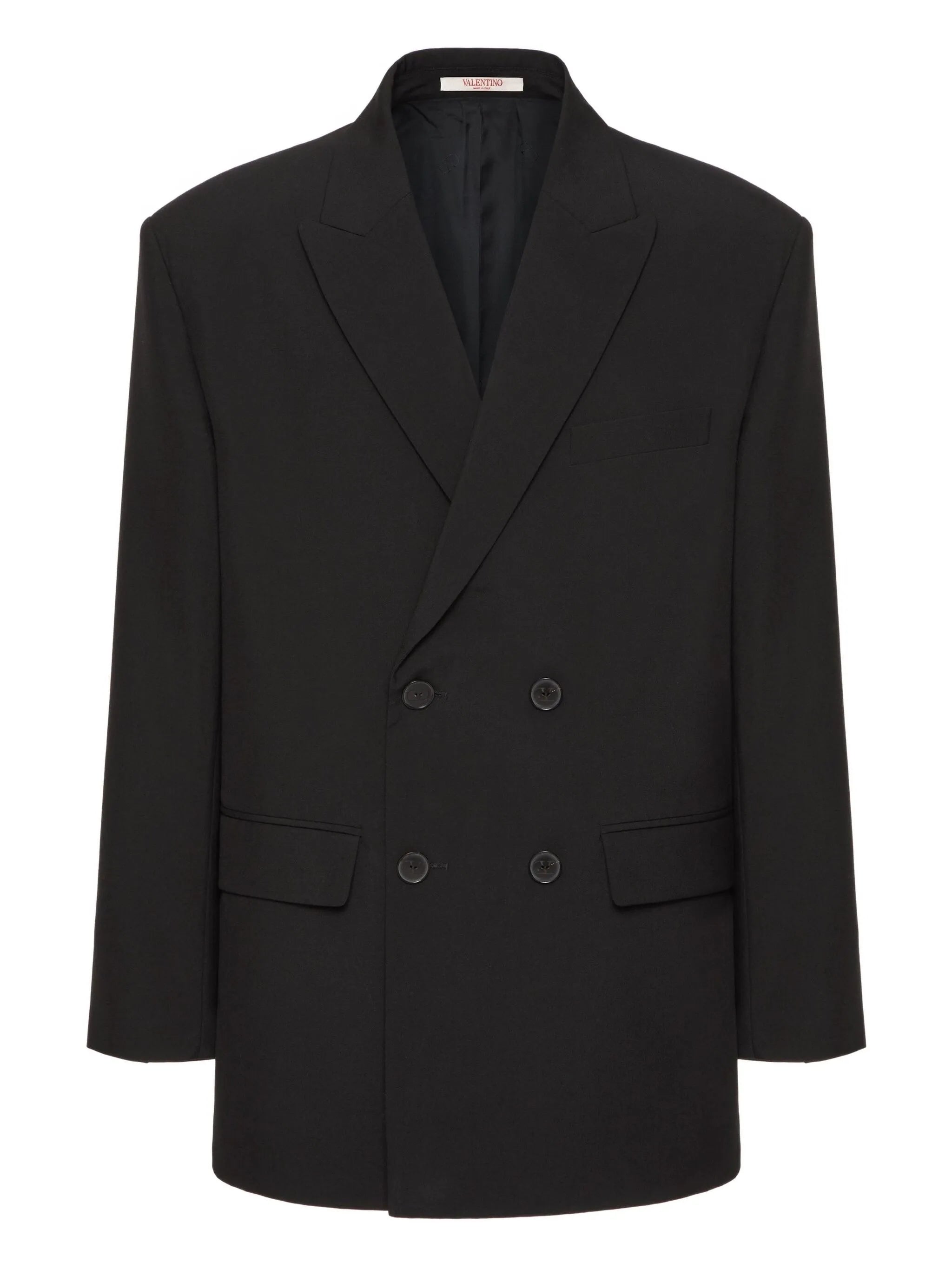 double-breasted wool blazer