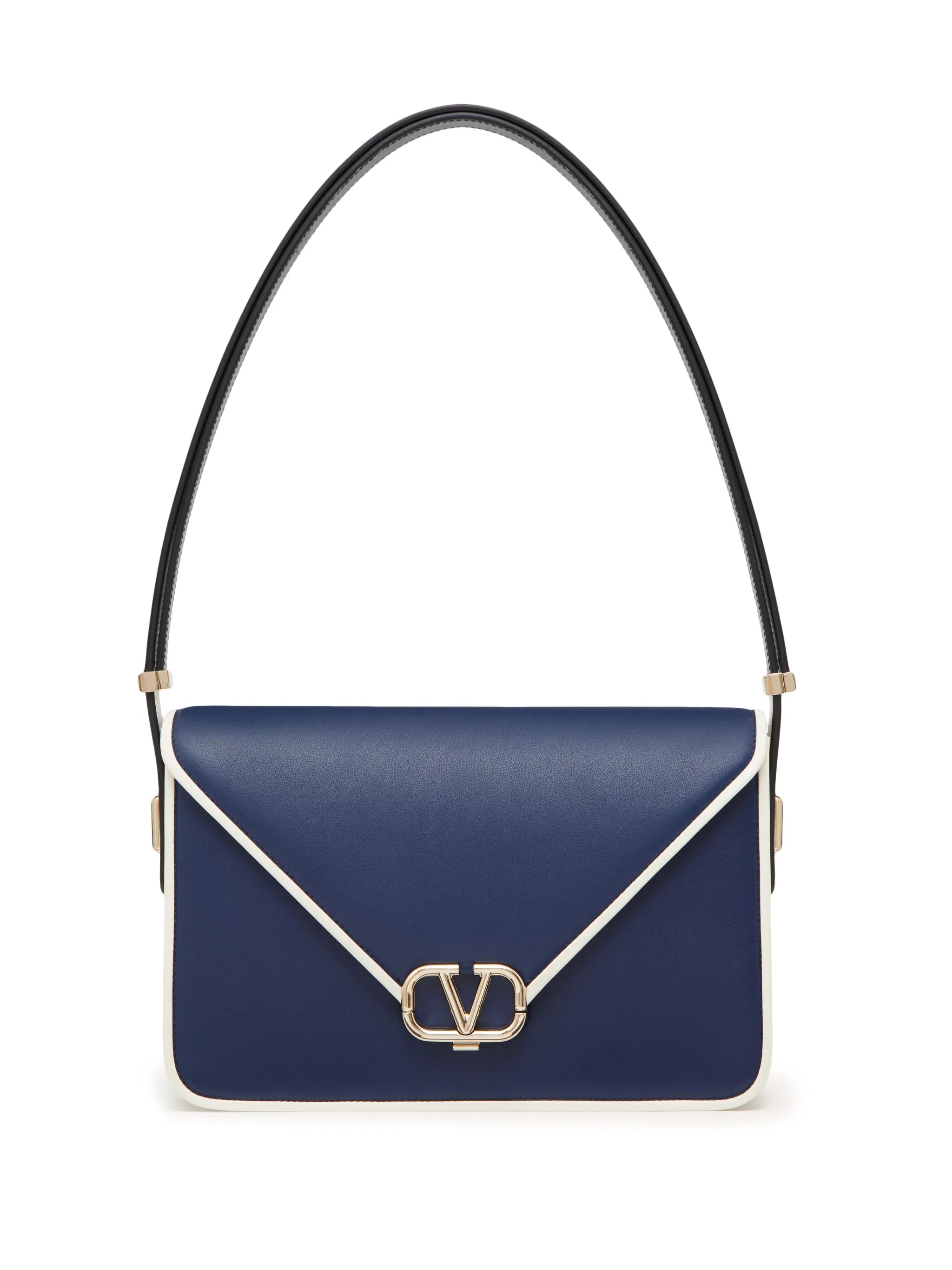 Letter leather shoulder bag