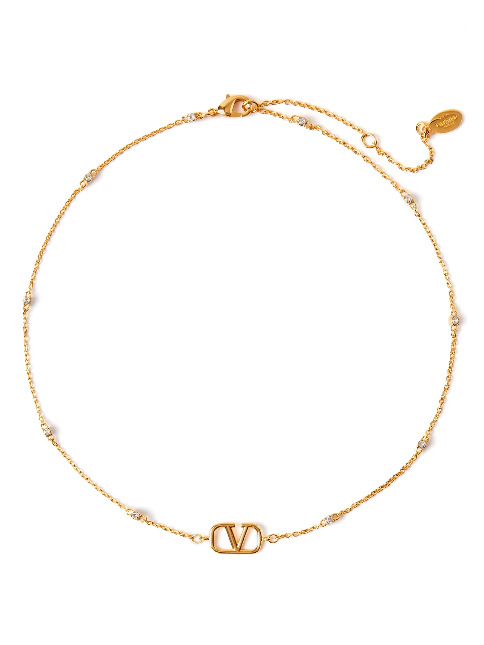VLogo Signature crystal-embellished necklace