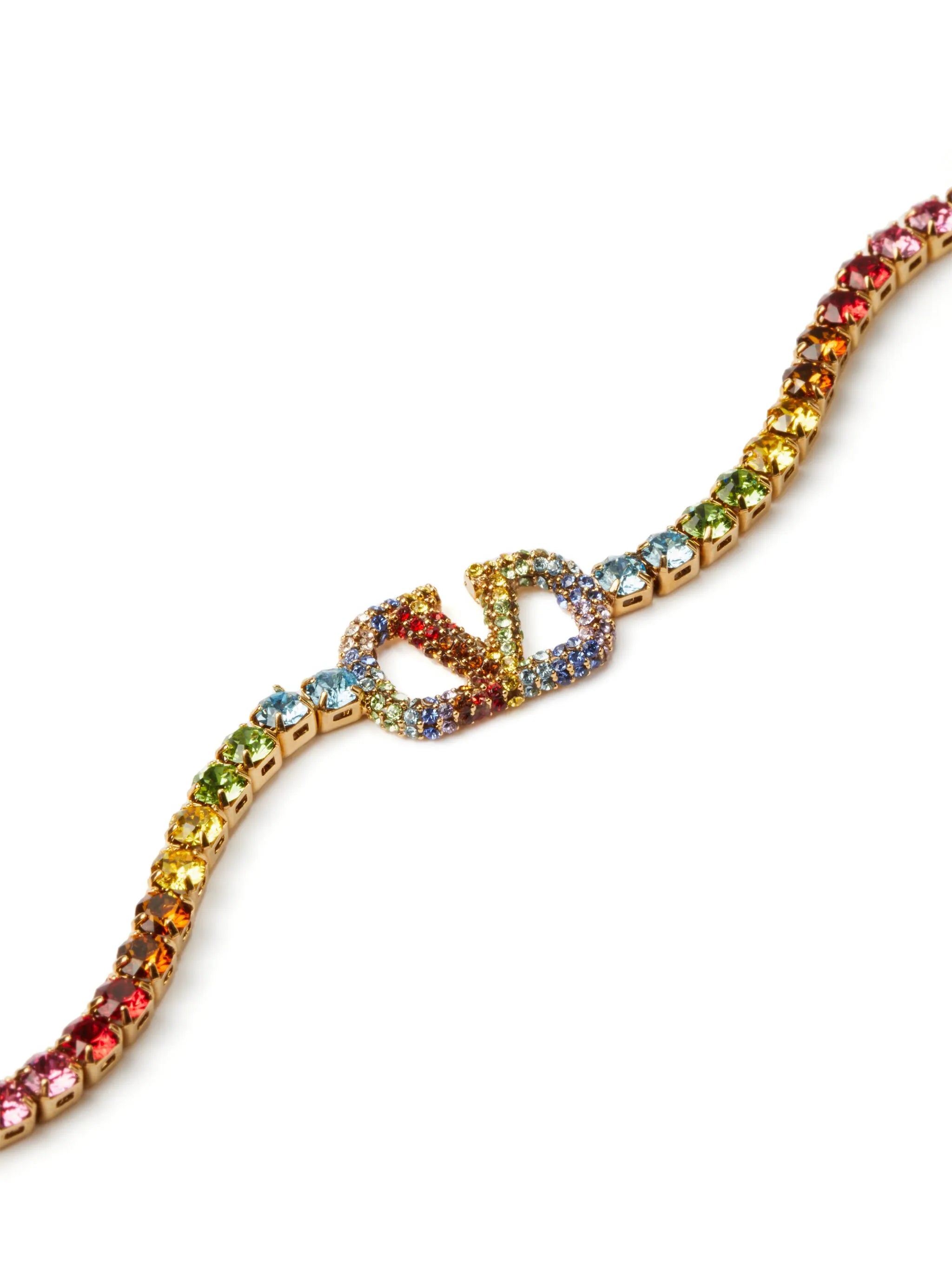 Rainbow crystal-embellished bracelet