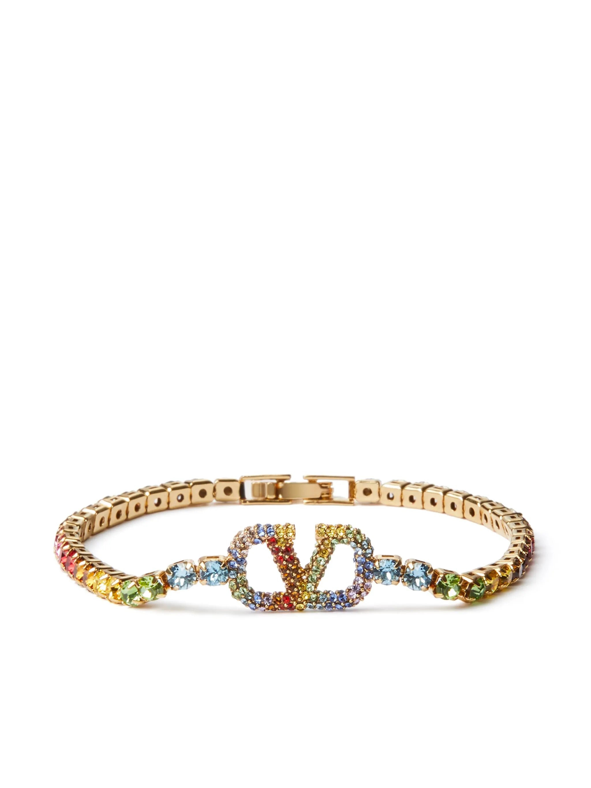 Rainbow crystal-embellished bracelet