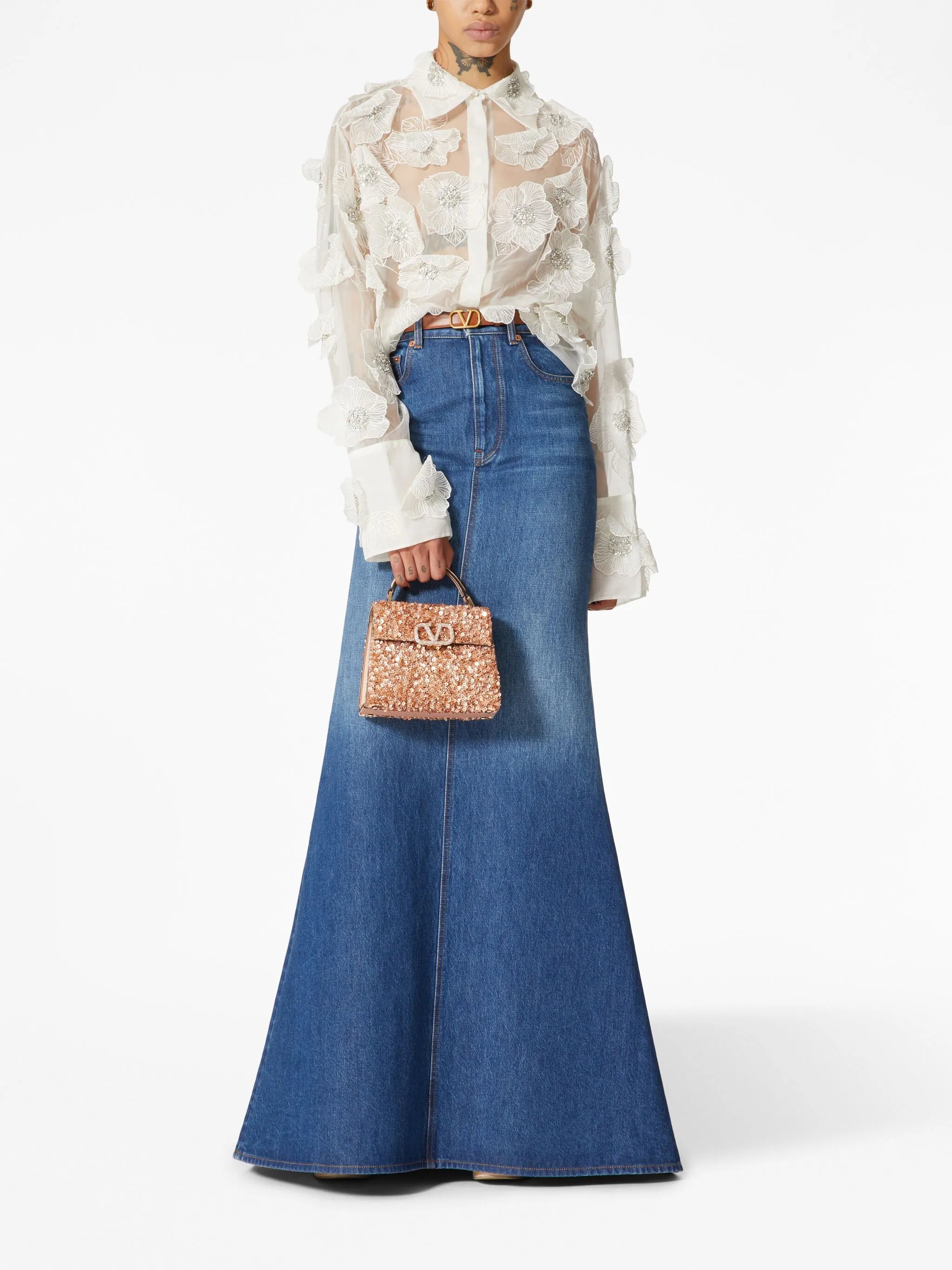 mini VSling embroidered handbag