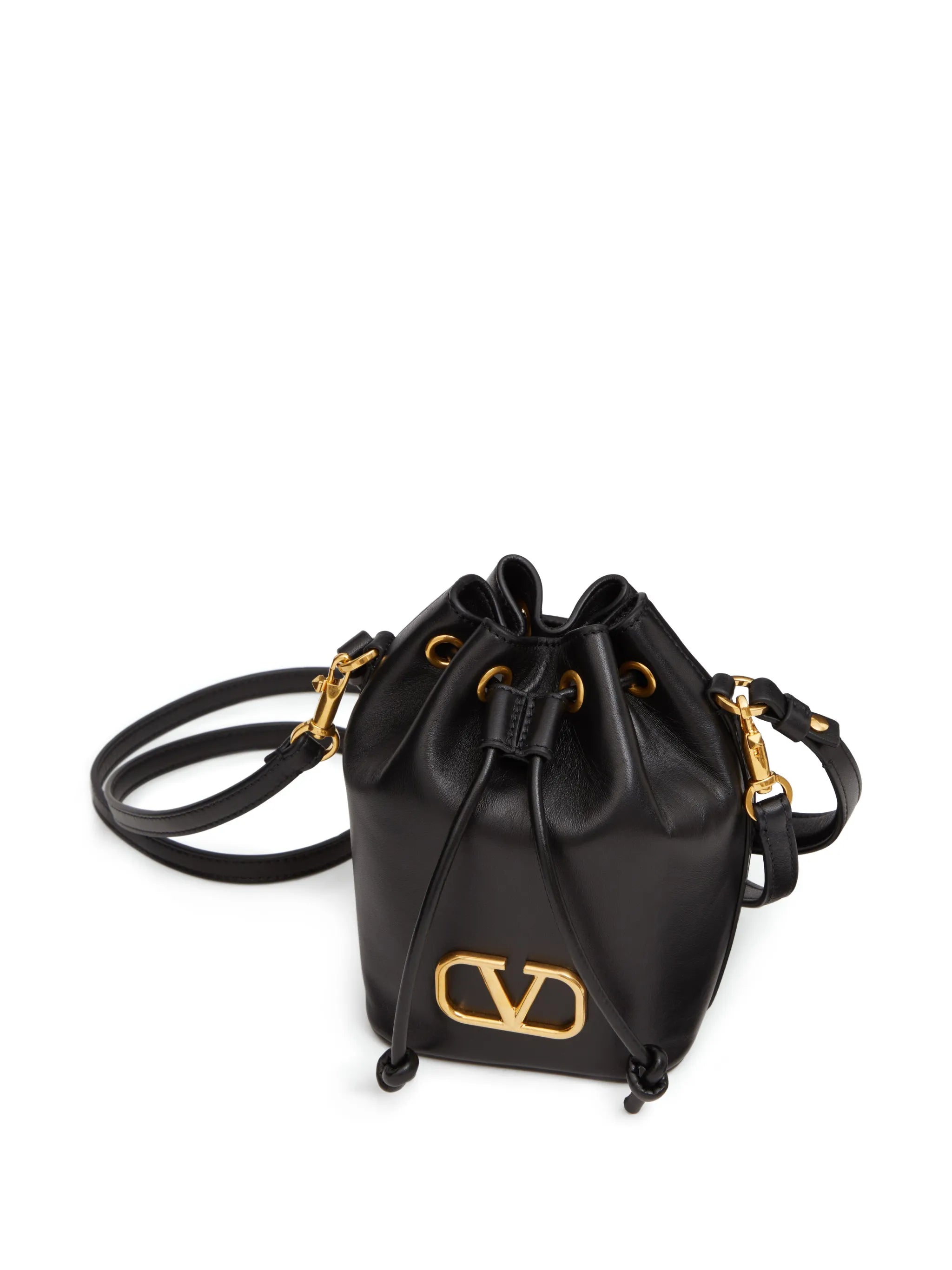 mini VLogo Signature leather bucket bag