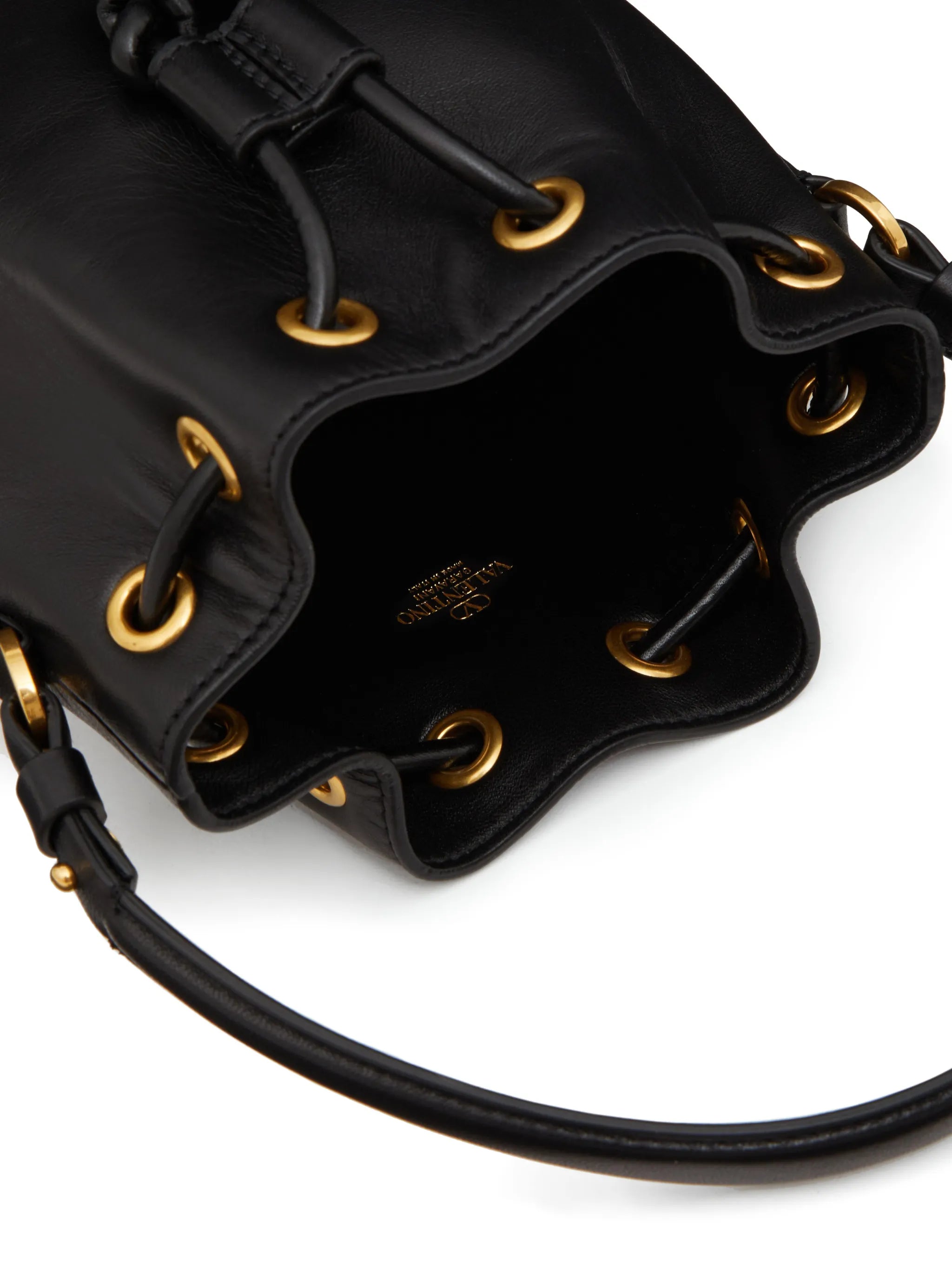 mini VLogo Signature leather bucket bag