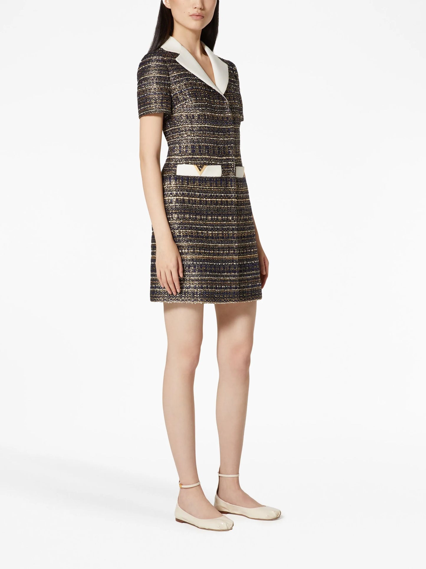 VGold tweed minidress