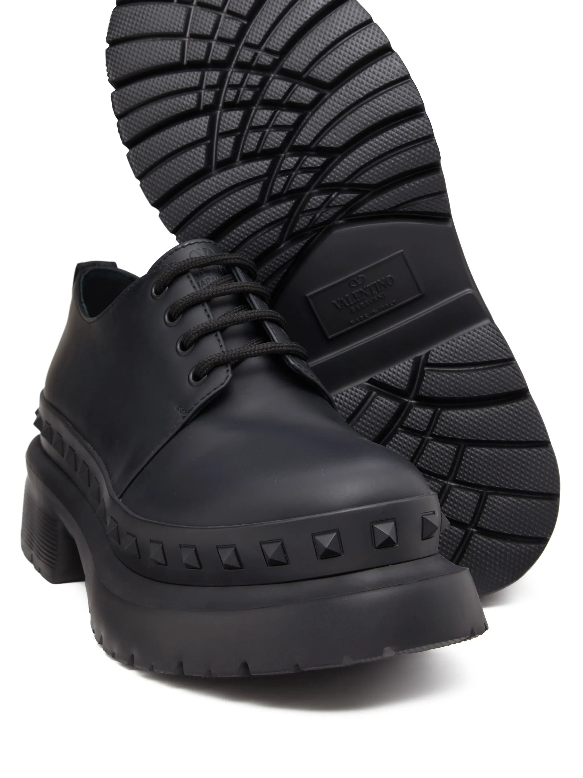 M-Way Rockstud leather Derby shoes