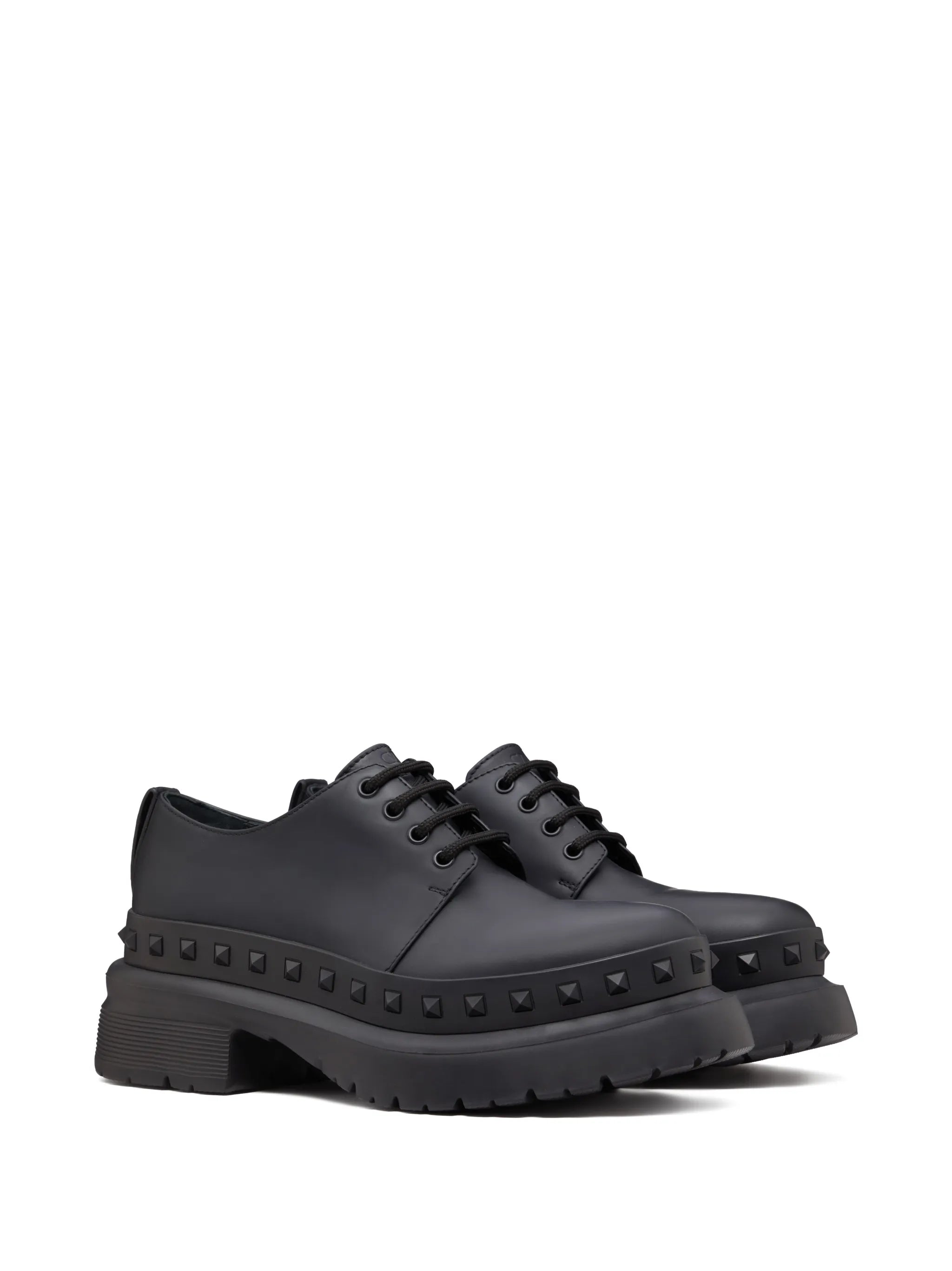 M-Way Rockstud leather Derby shoes
