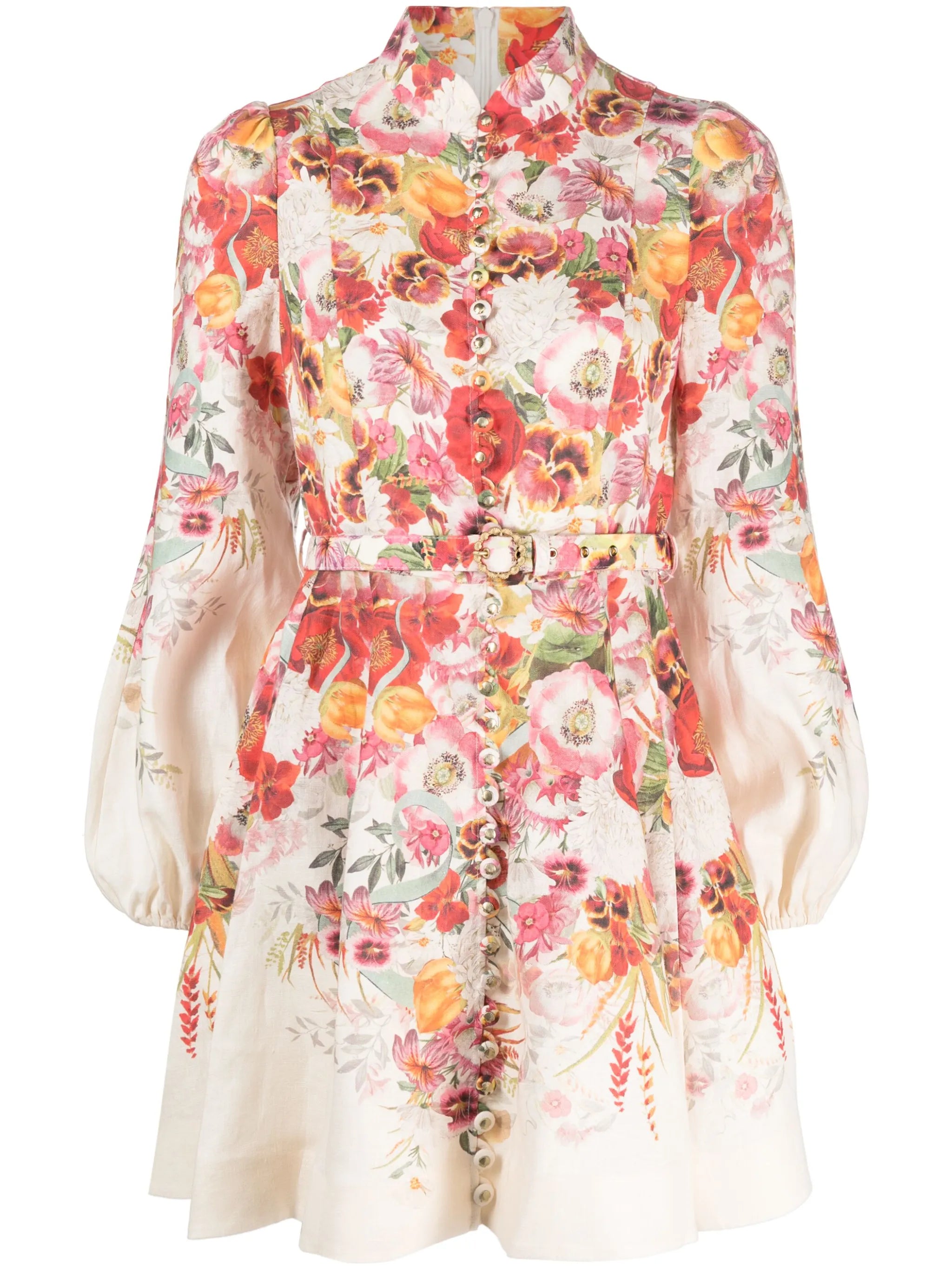 Wonderland floral-print minidress