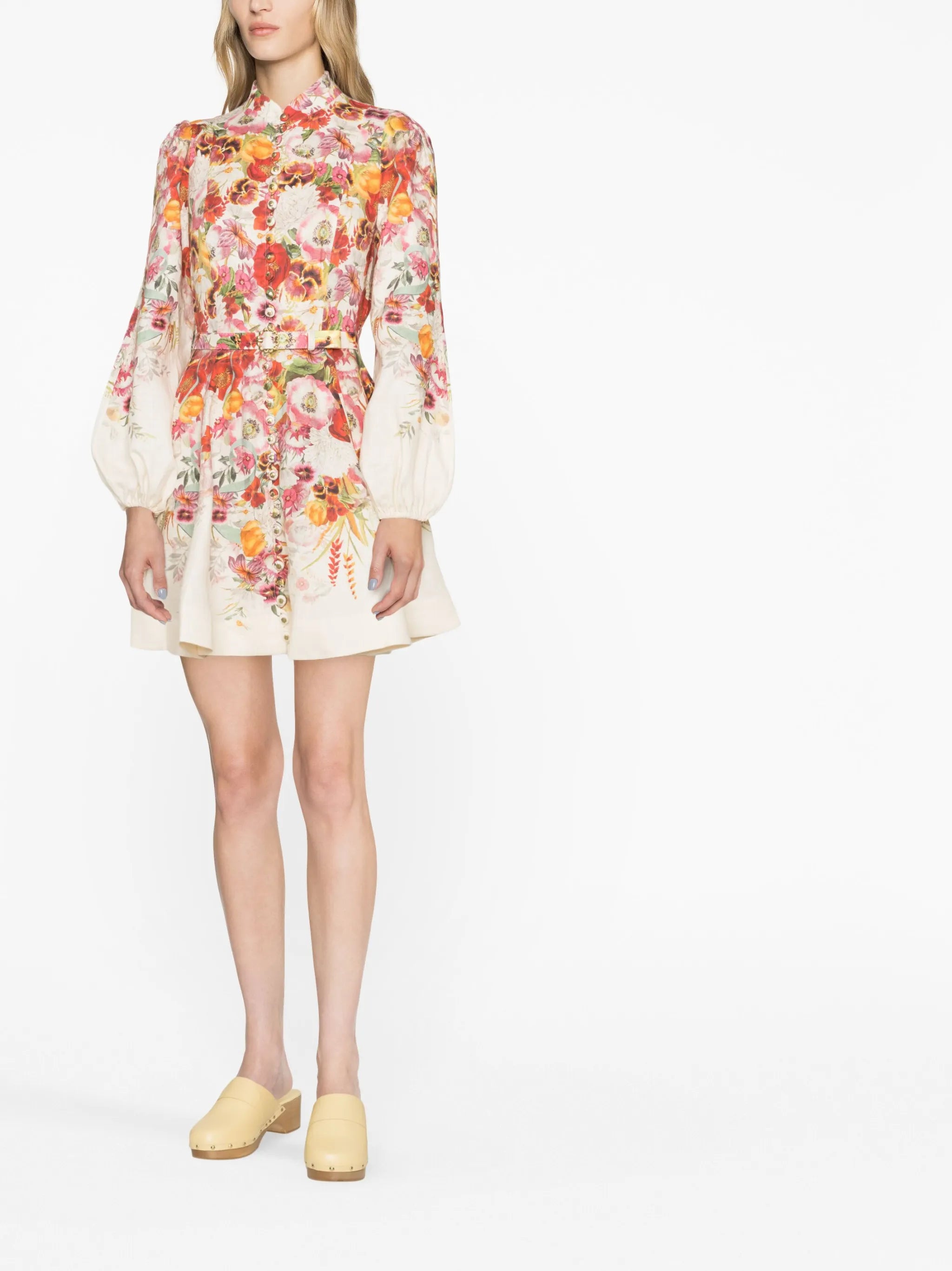 Wonderland floral-print minidress