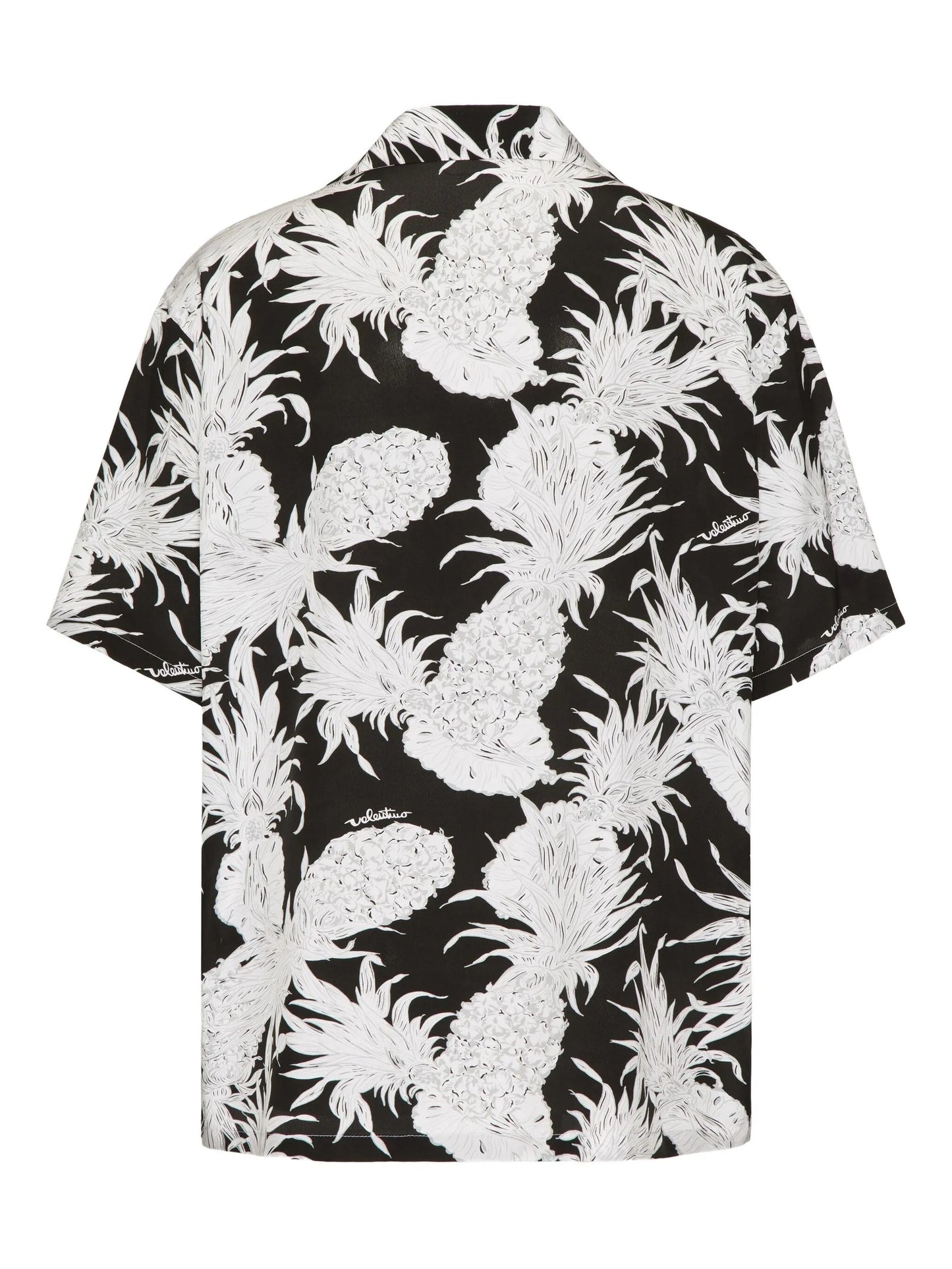 Pineapple-print silk bowling shirt