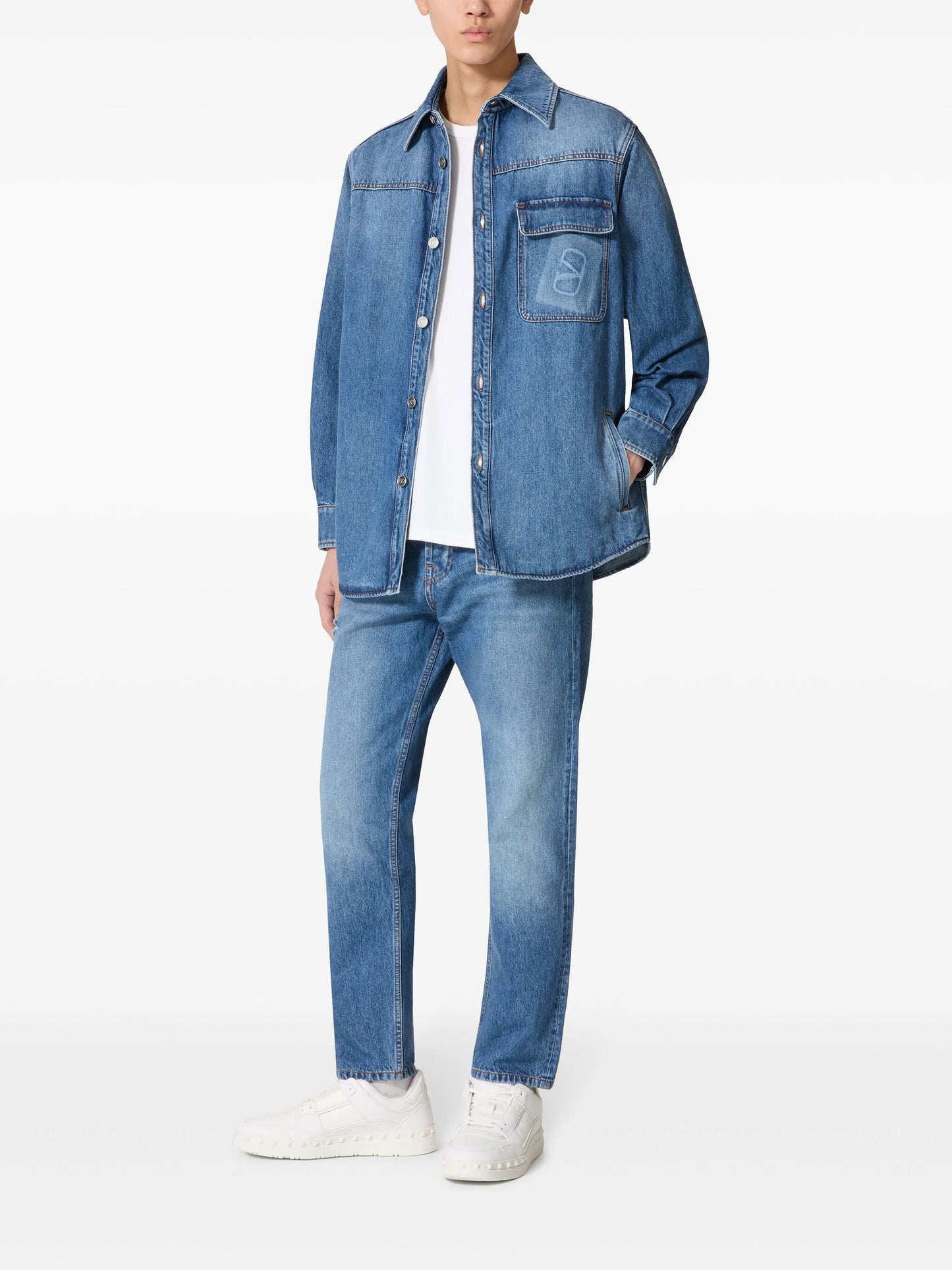 VLogo Signature denim shirt