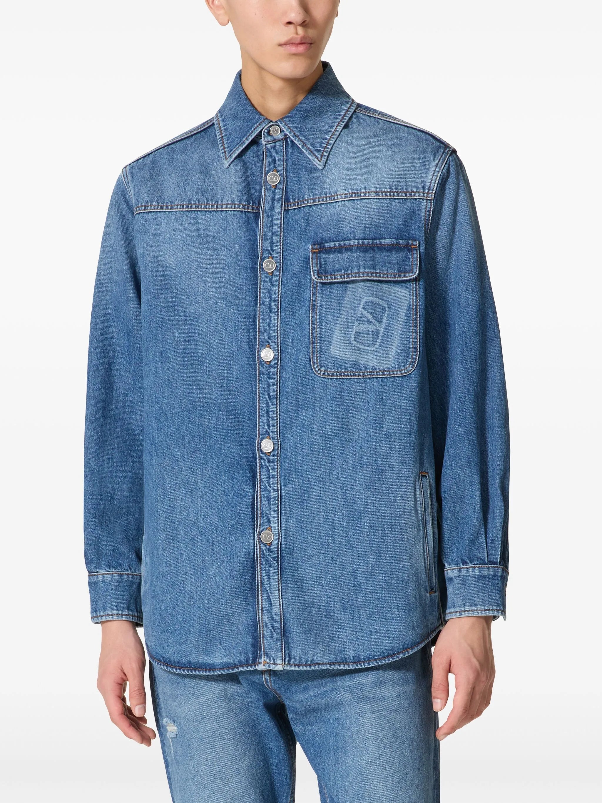 VLogo Signature denim shirt