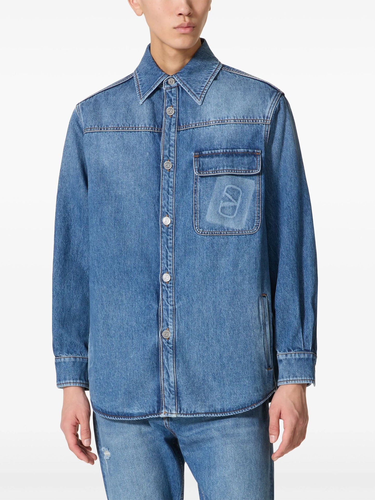 VLogo Signature denim shirt