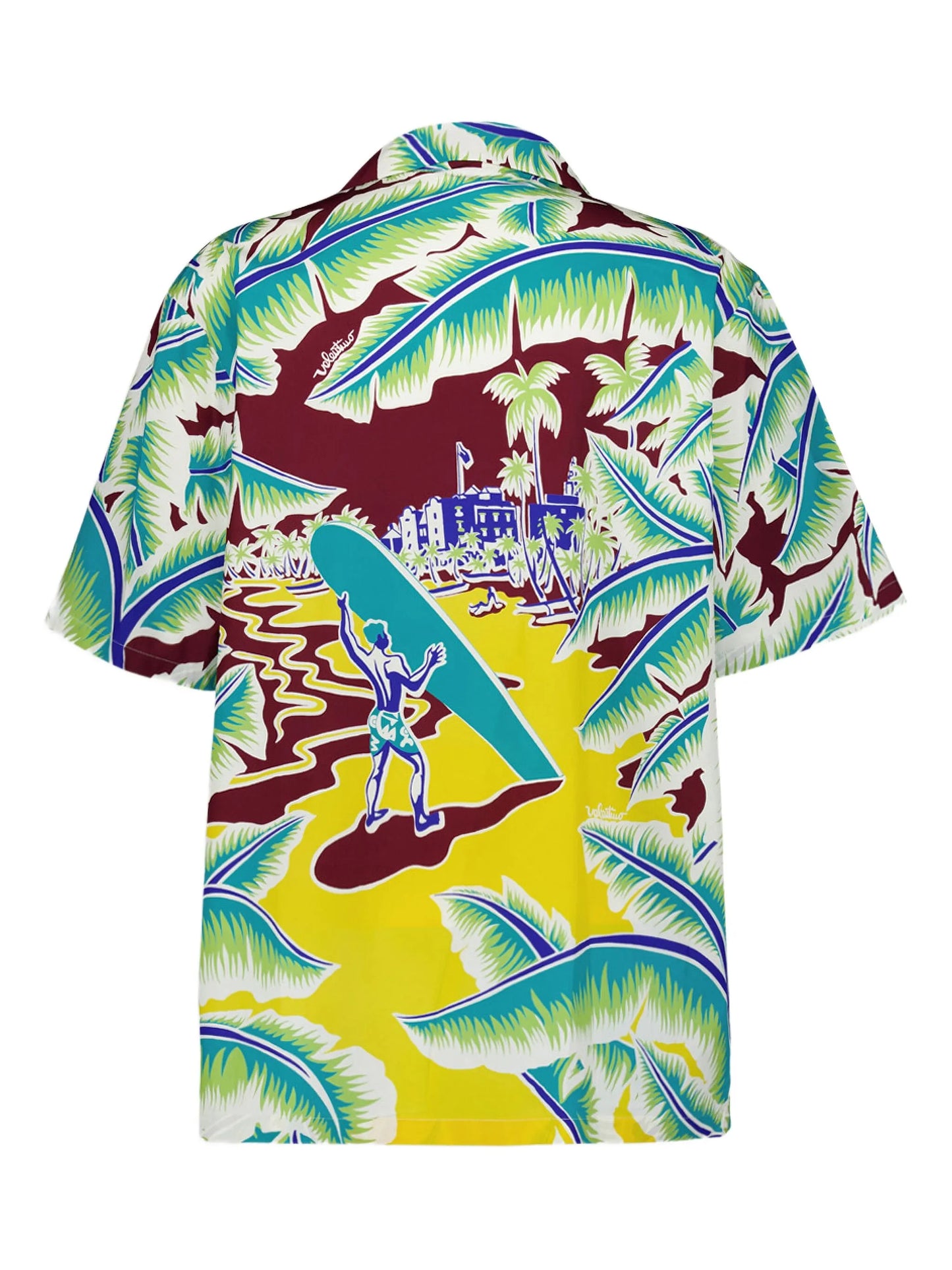 Surf Rider-print cotton bowling shirt