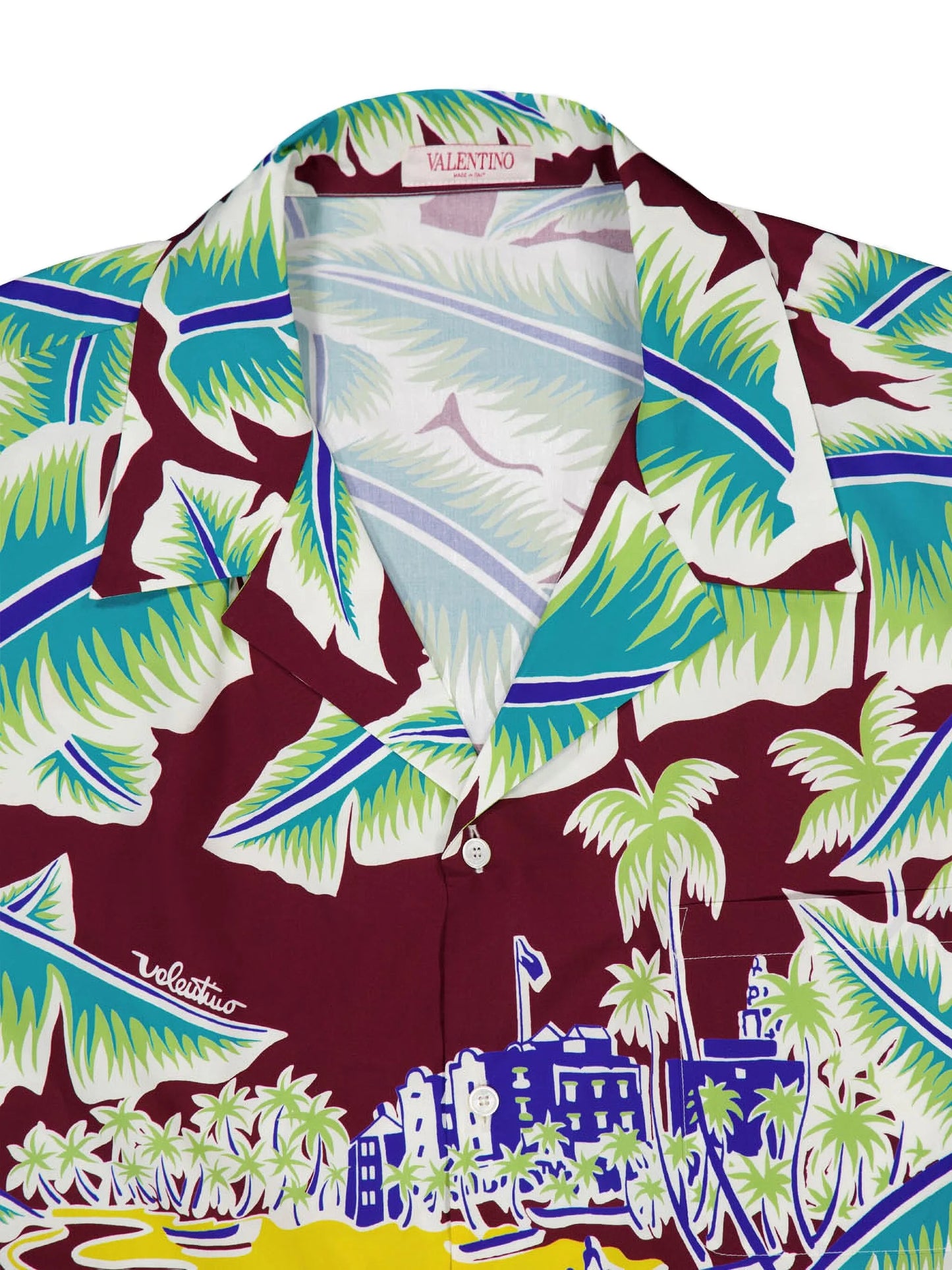 Surf Rider-print cotton bowling shirt