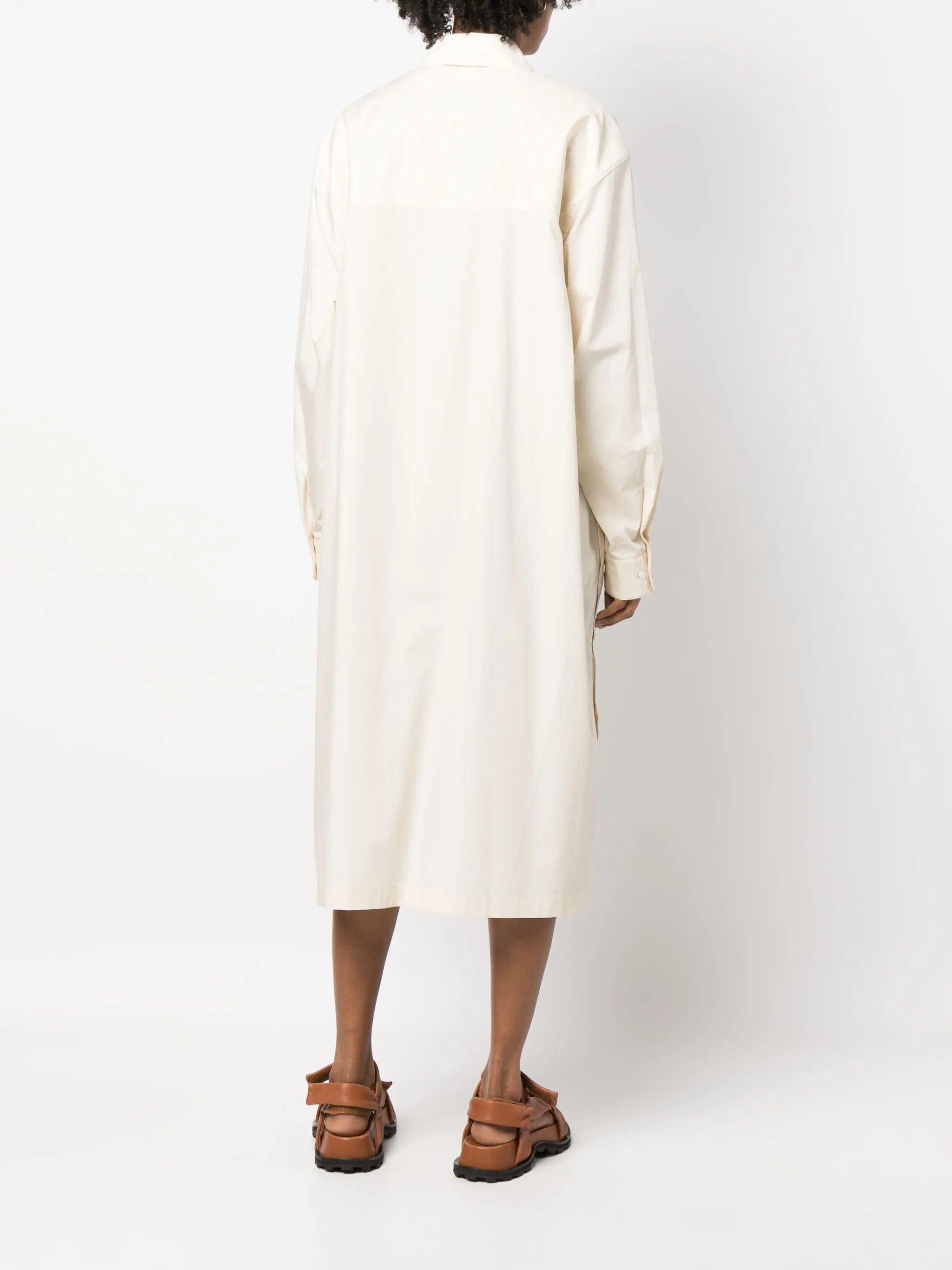 long-sleeve cotton shirt dress