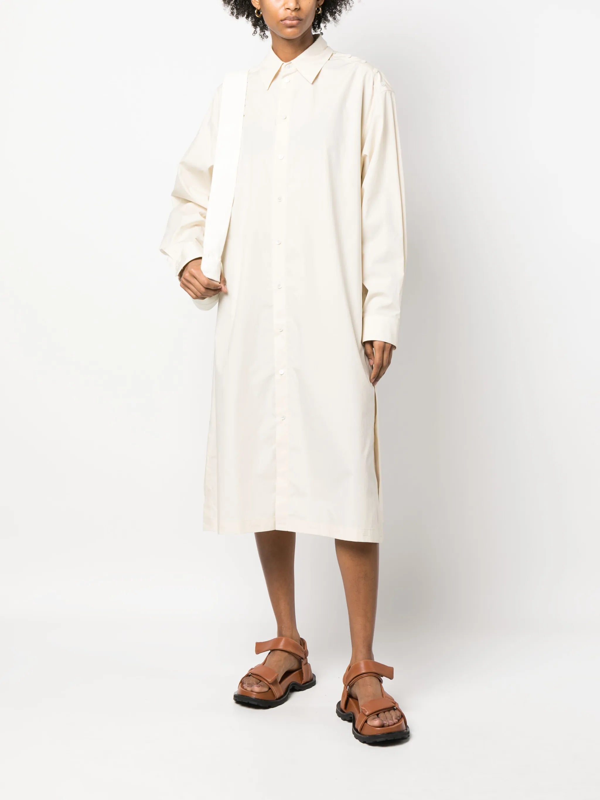 long-sleeve cotton shirt dress