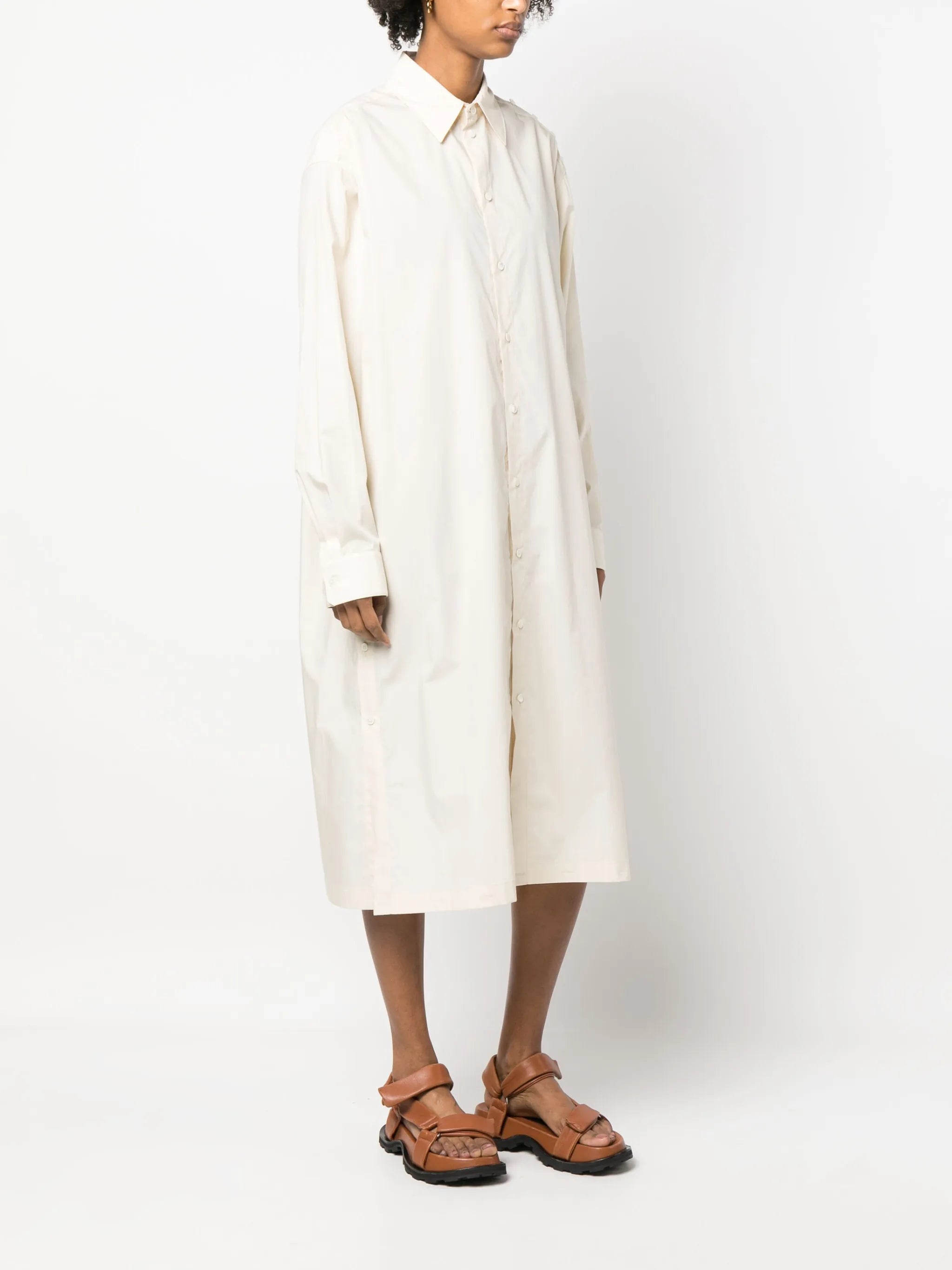 long-sleeve cotton shirt dress