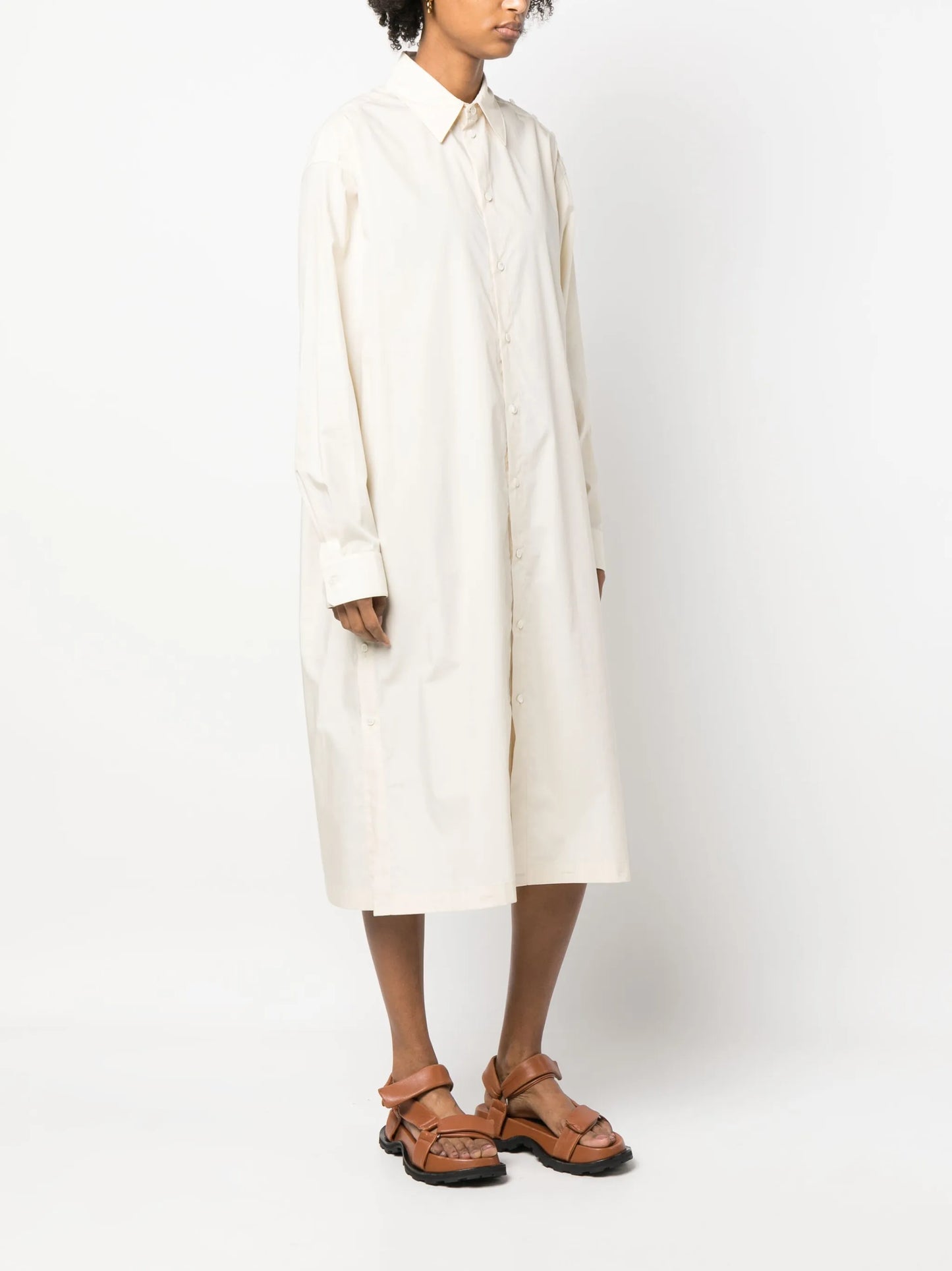 long-sleeve cotton shirt dress