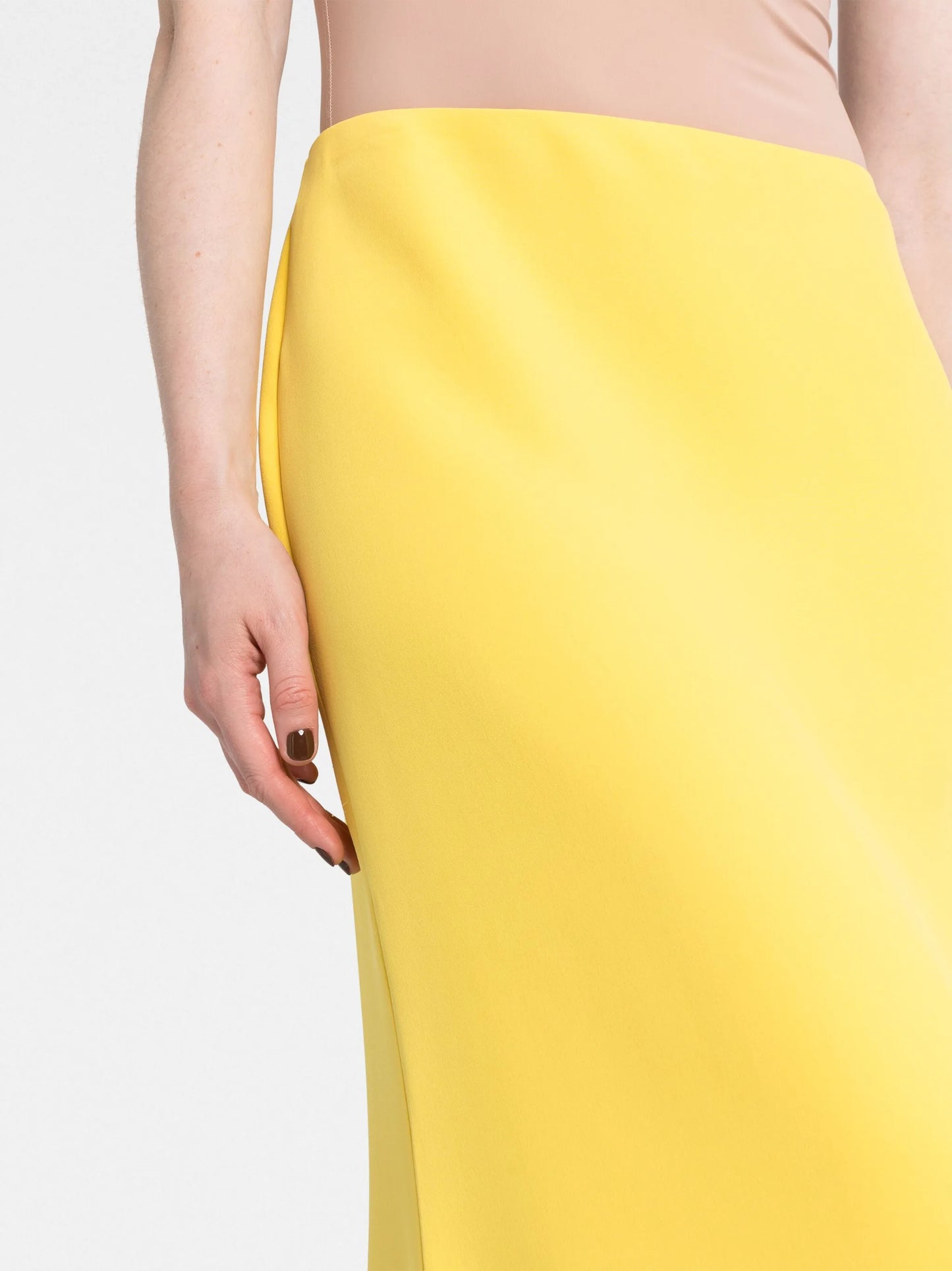 floor-length silk skirt