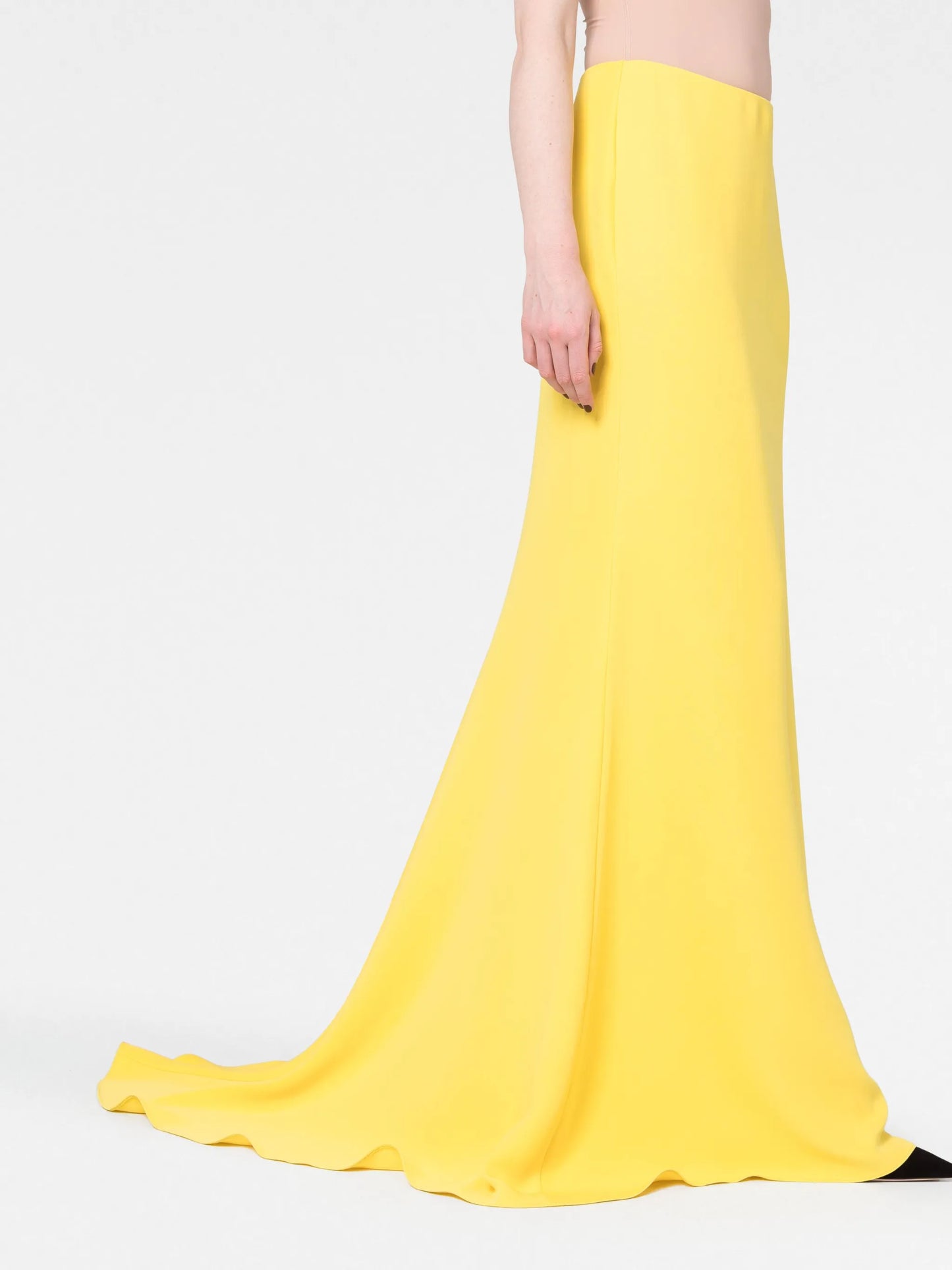 floor-length silk skirt