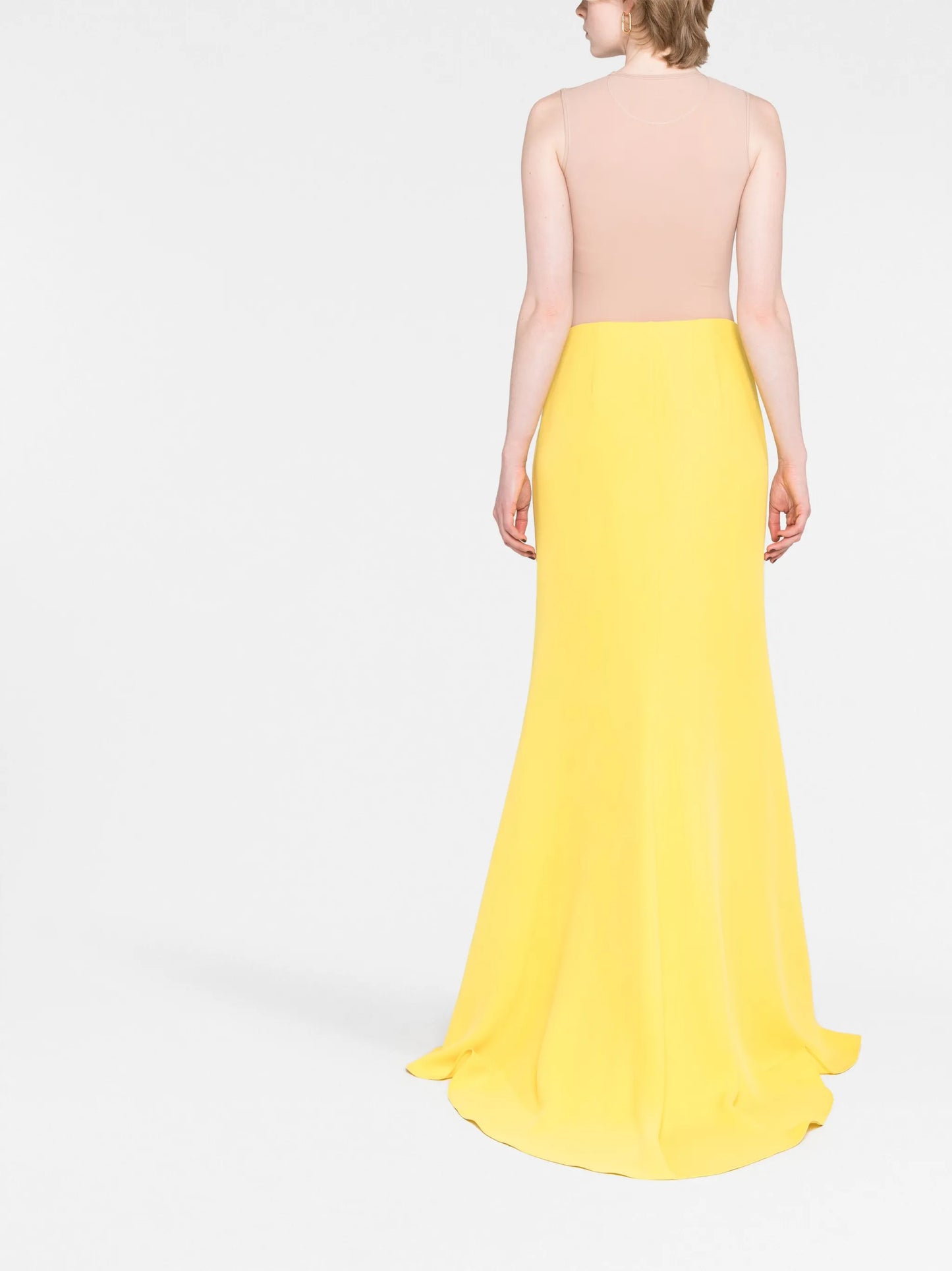 floor-length silk skirt