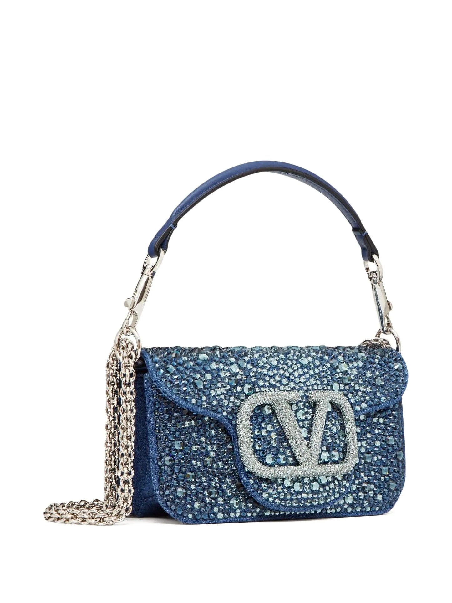 small Locò embellished denim shoulder bag