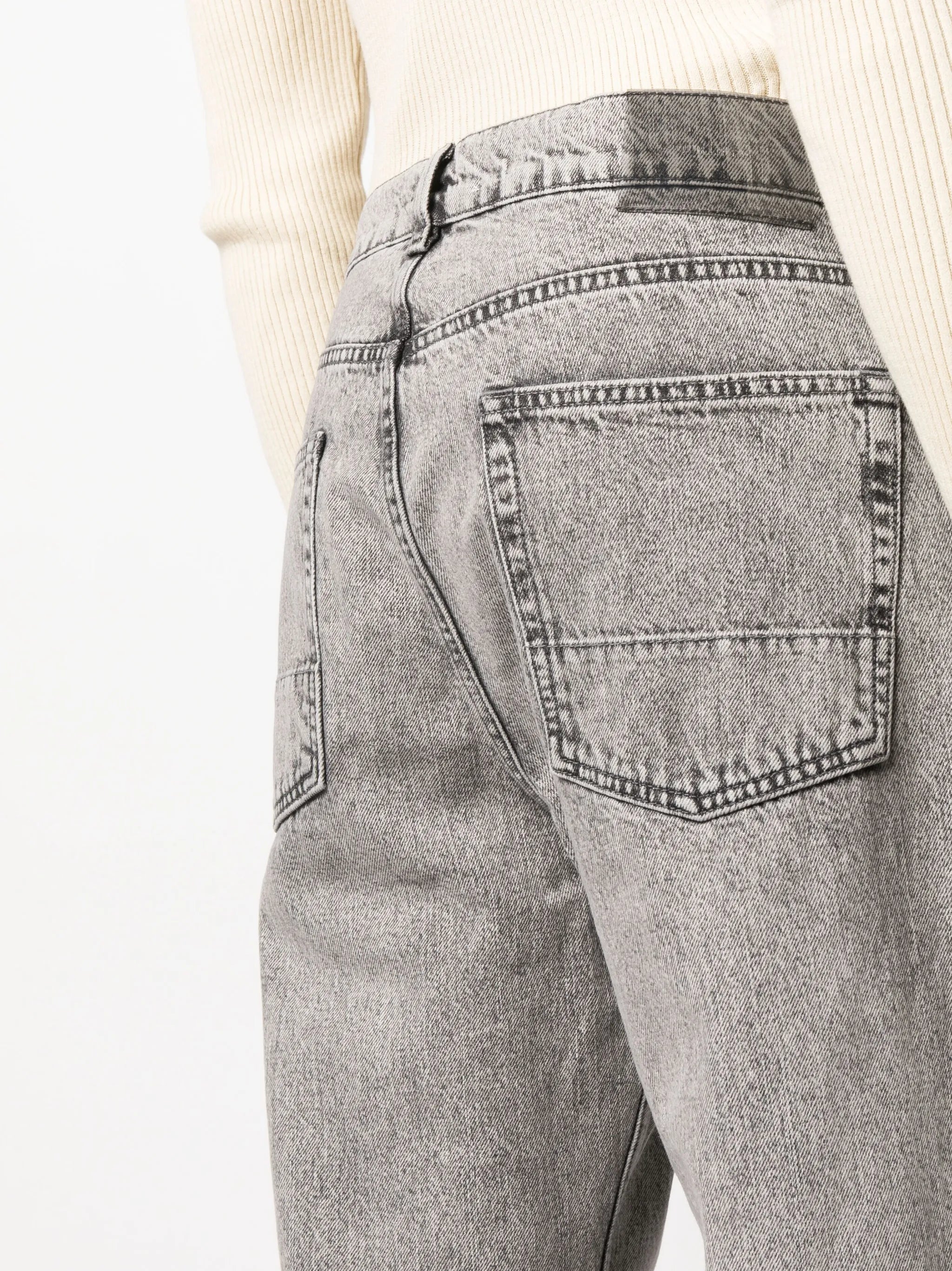 cotton straight-leg jeans