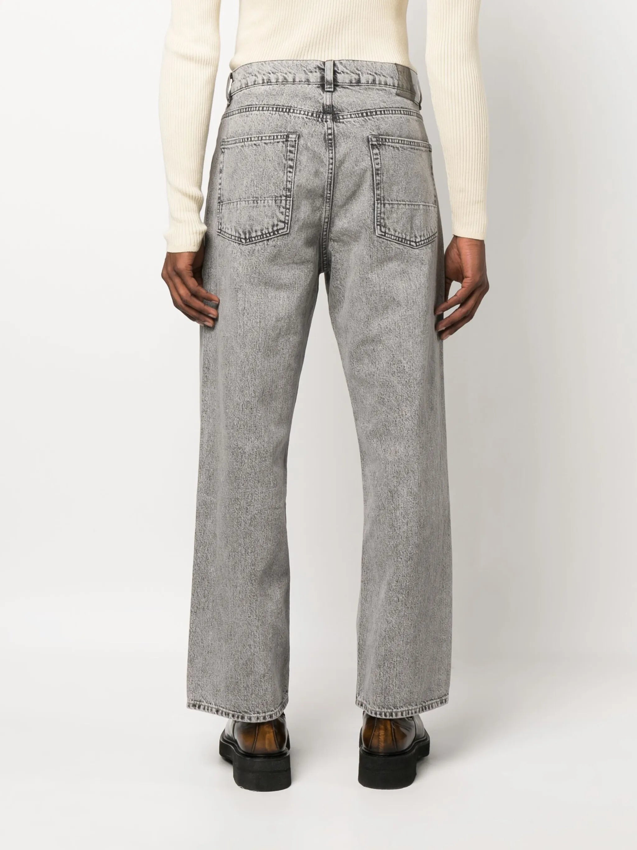cotton straight-leg jeans
