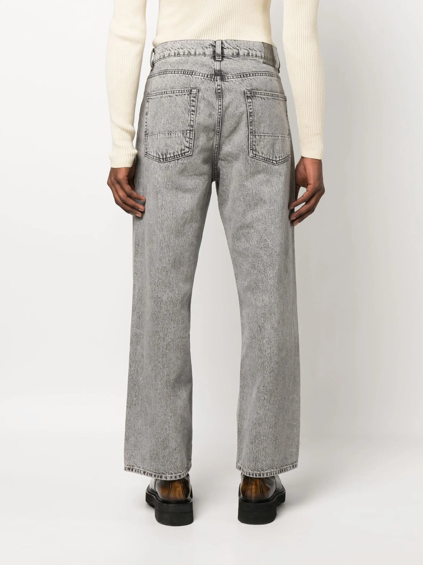 cotton straight-leg jeans