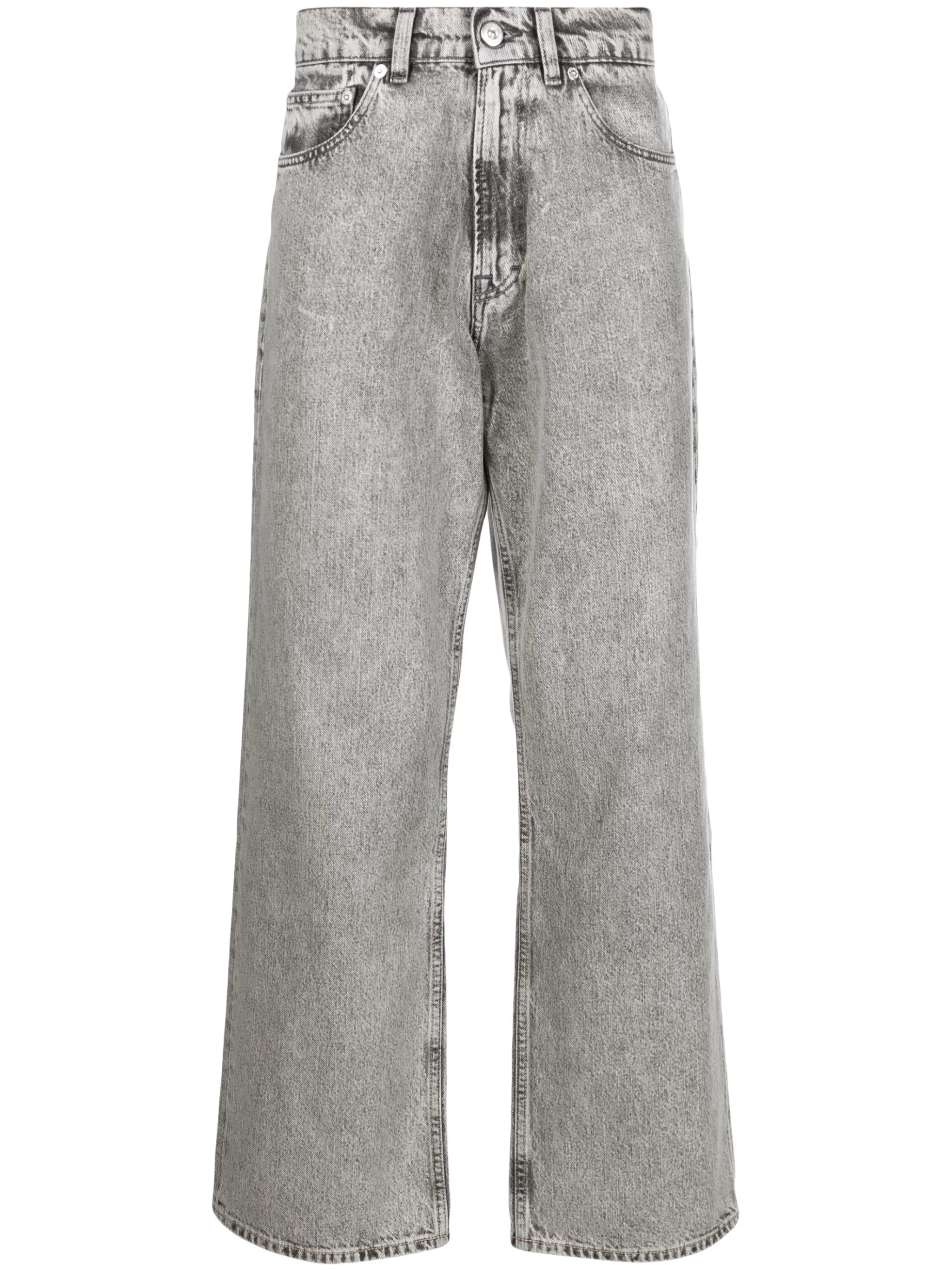 cotton straight-leg jeans