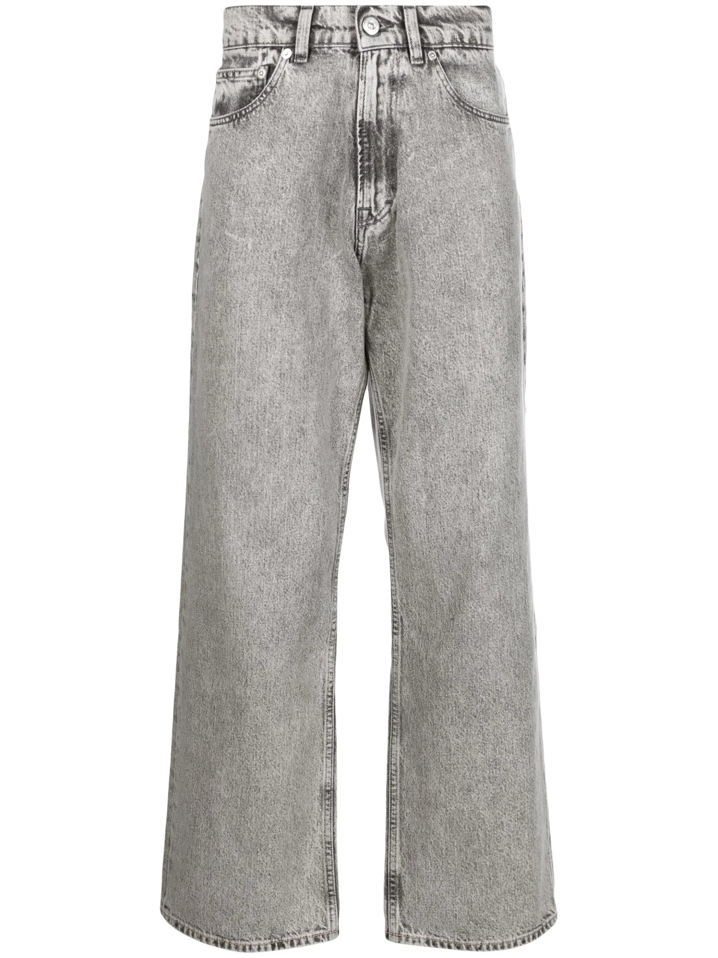 cotton straight-leg jeans