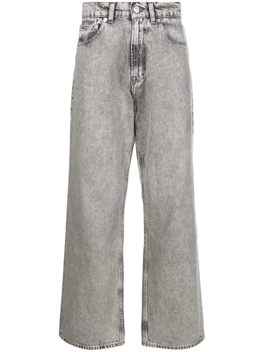 cotton straight-leg jeans