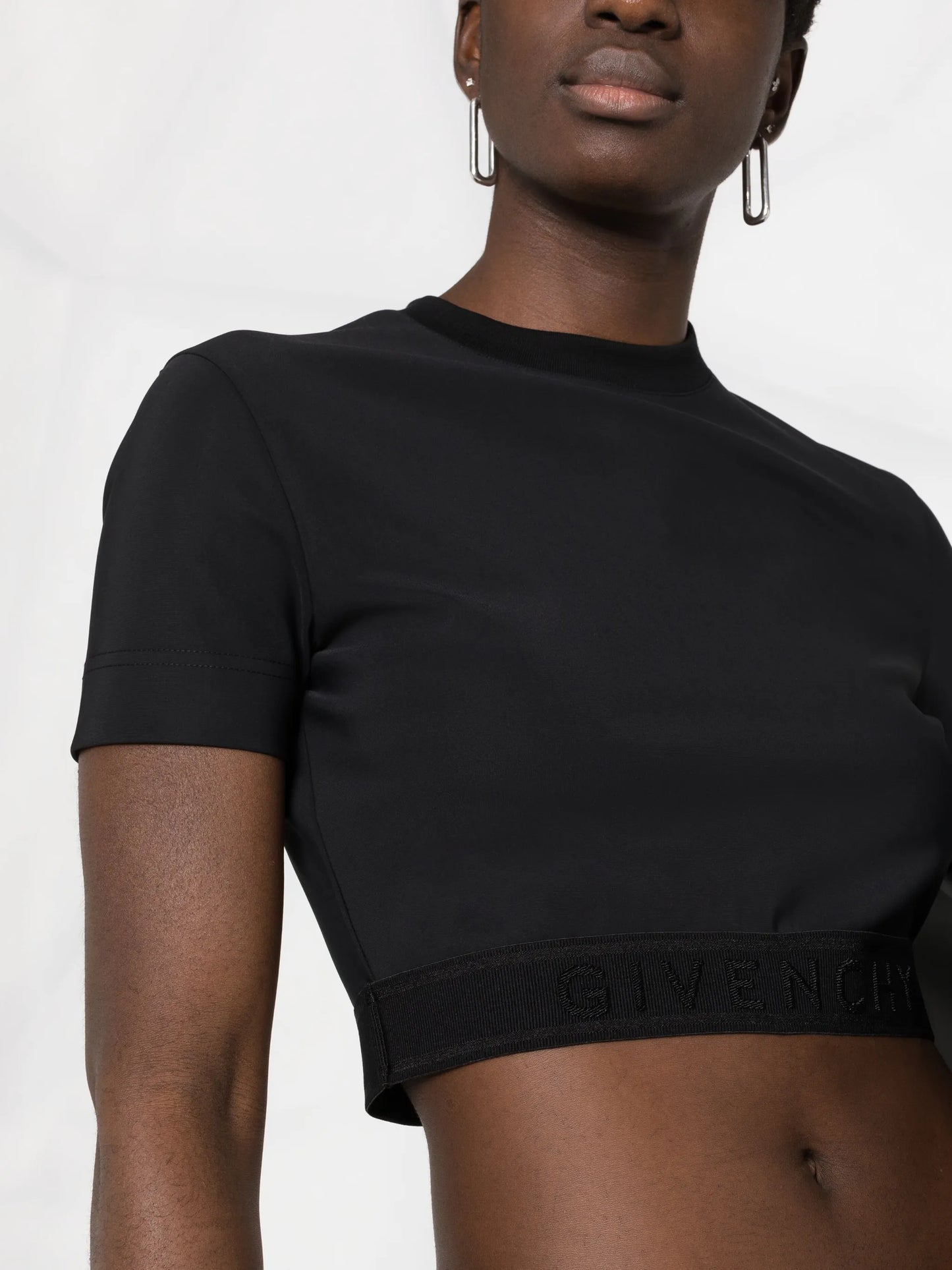 logo-waistband cropped T-shirt