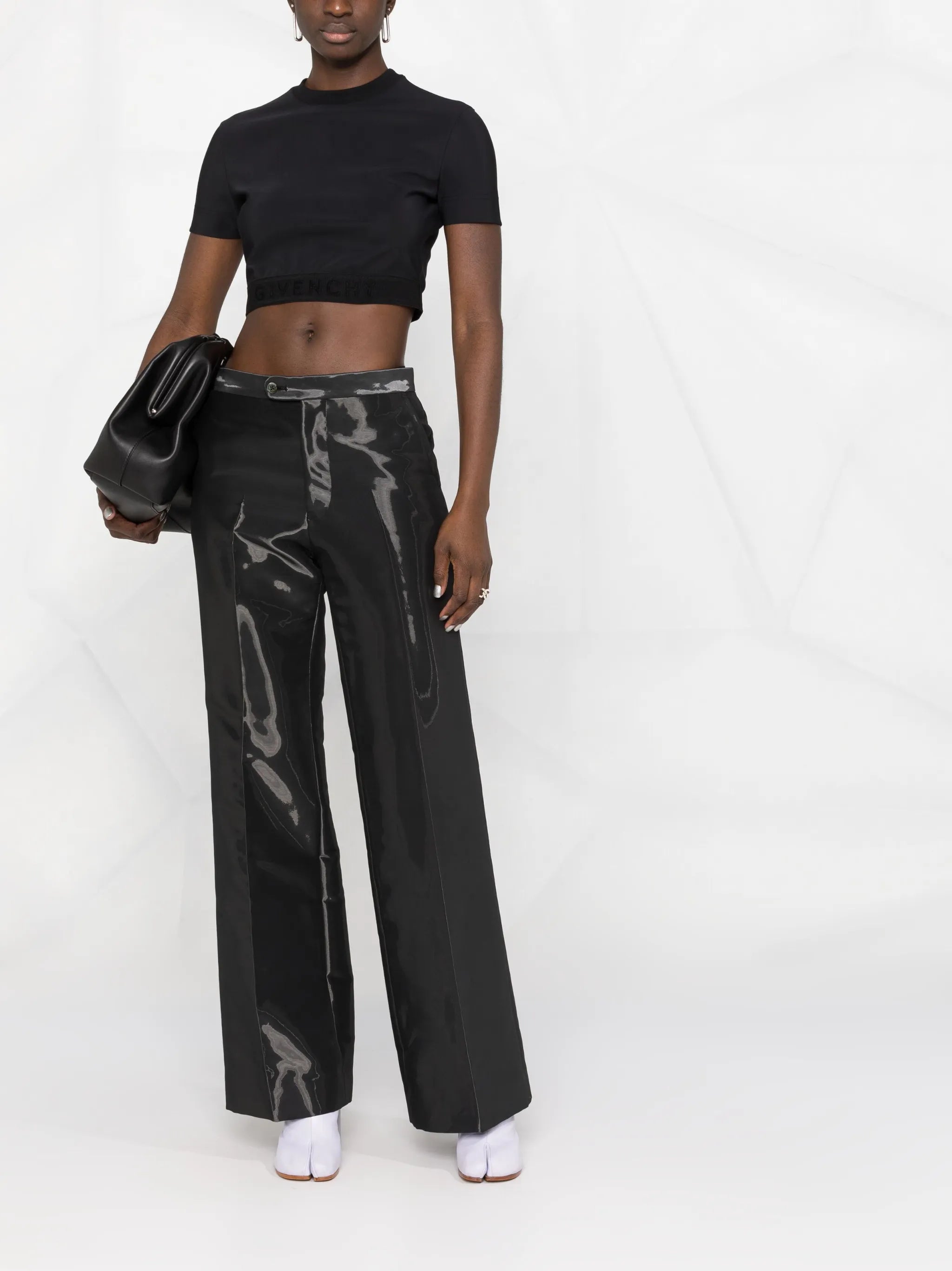 logo-waistband cropped T-shirt