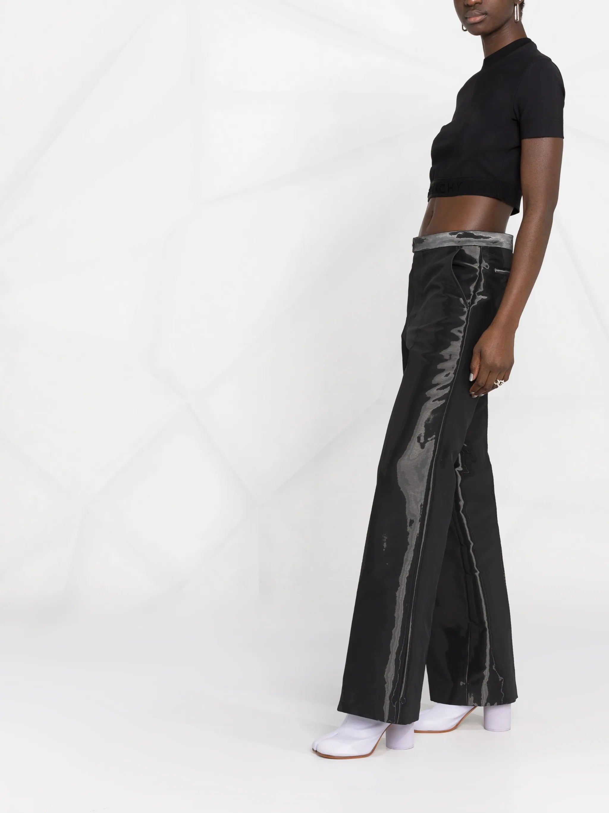 logo-waistband cropped T-shirt
